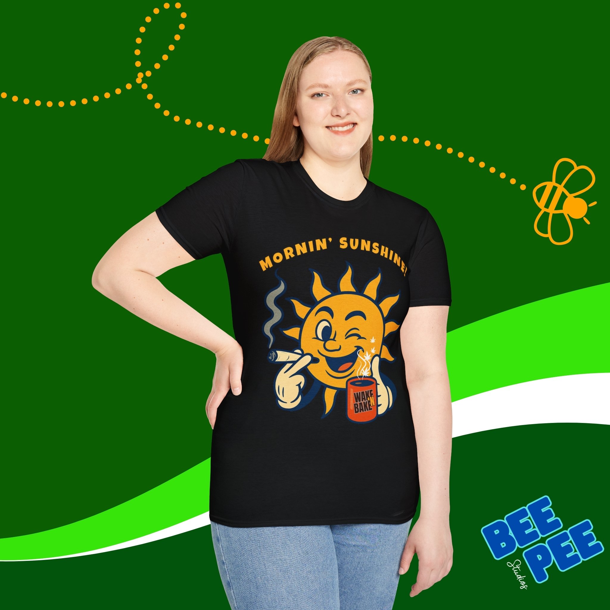 Funny Sun "Wake 'N Bake" Softstyle T-Shirt product thumbnail image Funny Sun "Wake 'N Bake" Softstyle T-Shirt product thumbnail image