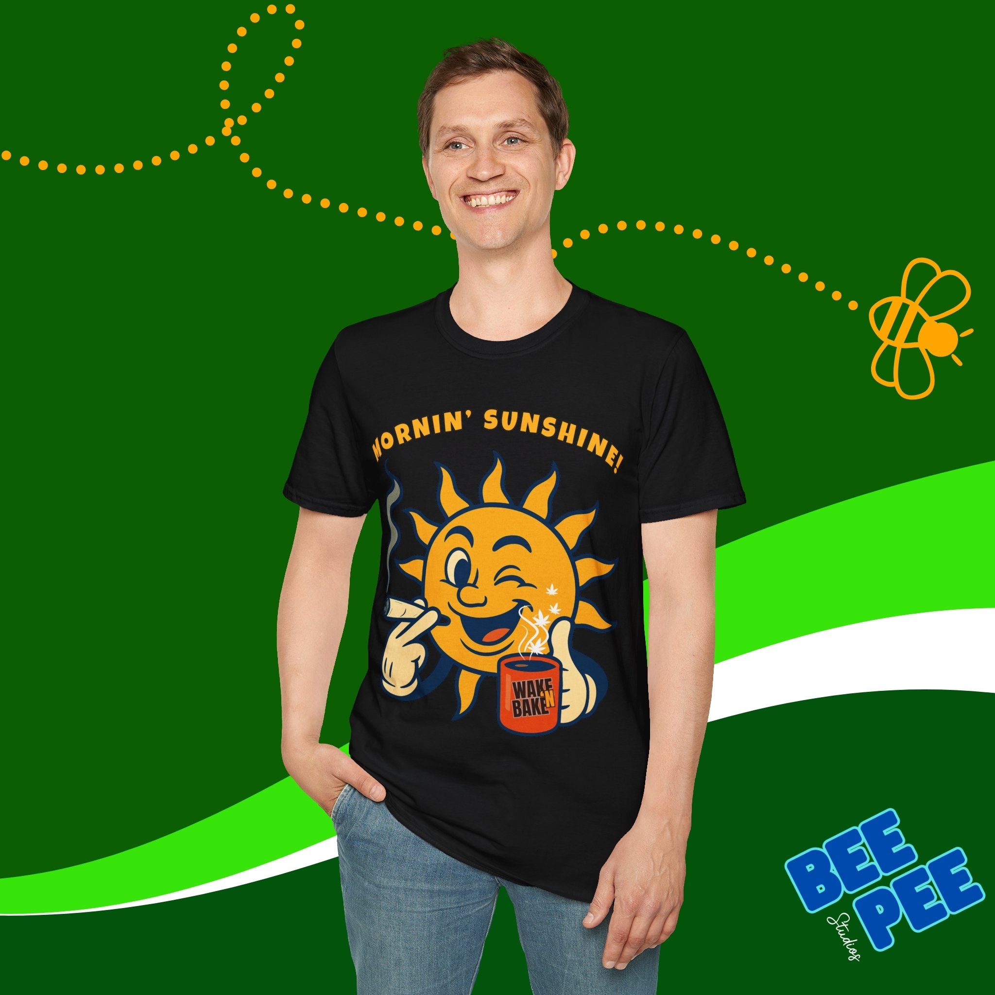 Funny Sun "Wake 'N Bake" Softstyle T-Shirt product thumbnail image Funny Sun "Wake 'N Bake" Softstyle T-Shirt product thumbnail image