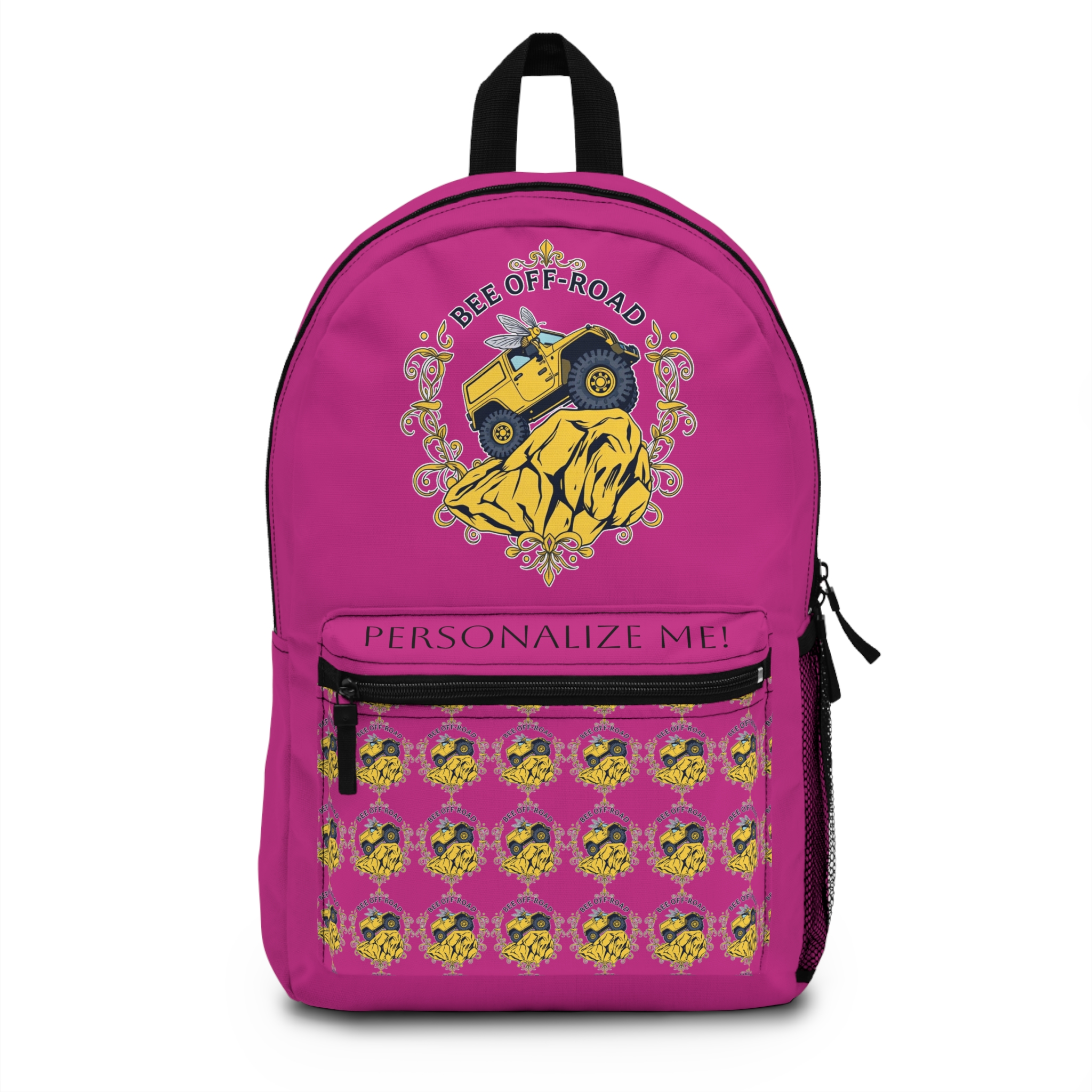 Heavy-Duty Jeep Backpack with Laptop Pocket | 'Bee Off-Road' logo - Bold Dark Pink Travel Bag for Jeep Lovers, Students or the Adventurous Heavy-Duty Jeep Backpack with Laptop Pocket | 'Bee Off-Road' logo - Bold Dark Pink Travel Bag for Jeep Lovers, Students or the Adventurous