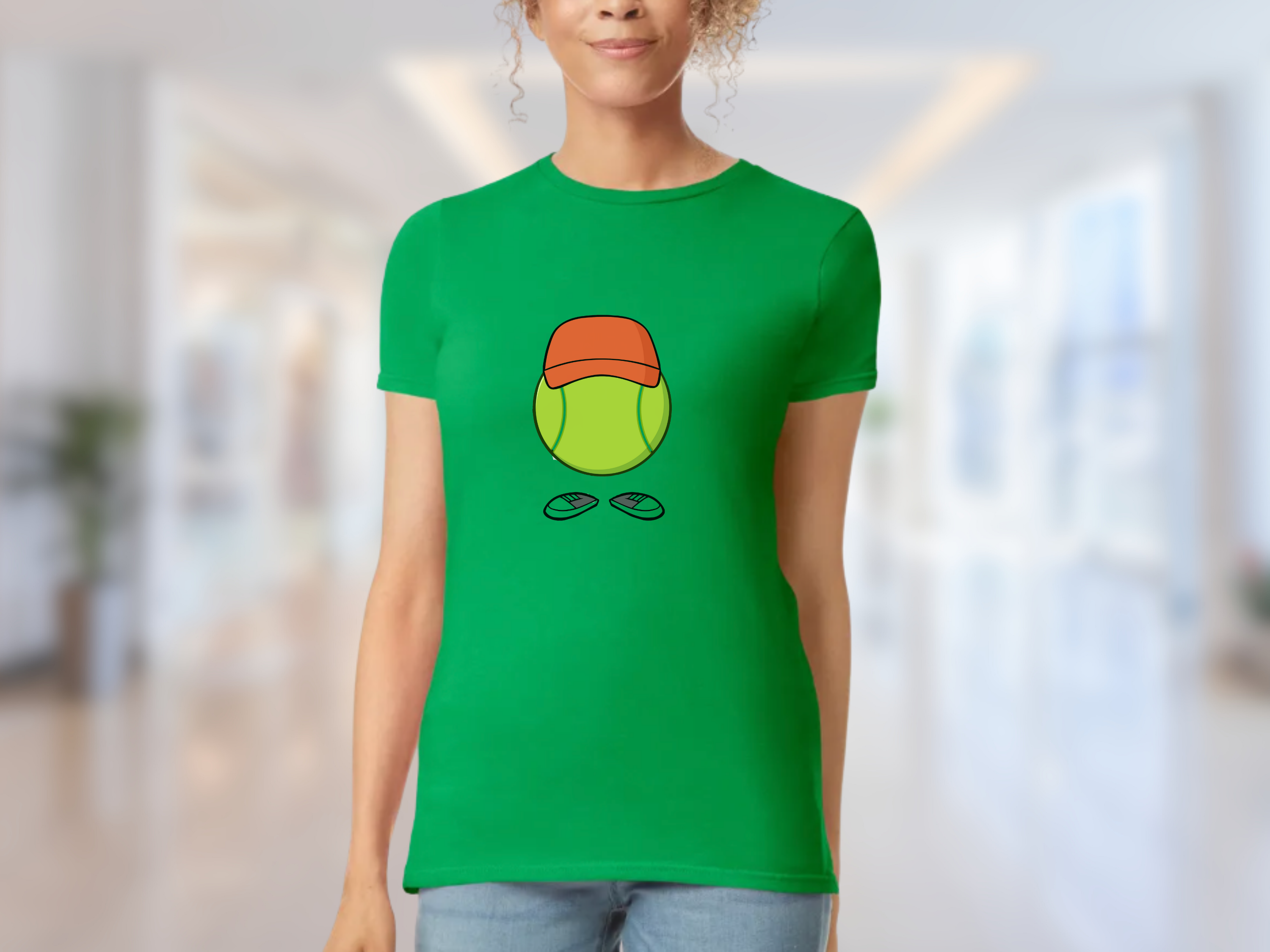Tennis Ball Man Softstyle Tee, Cute Sports Tee, Women's Tennis Shirt, Casual Graphic Tee, Cute Tennis Lover Gift product thumbnail image