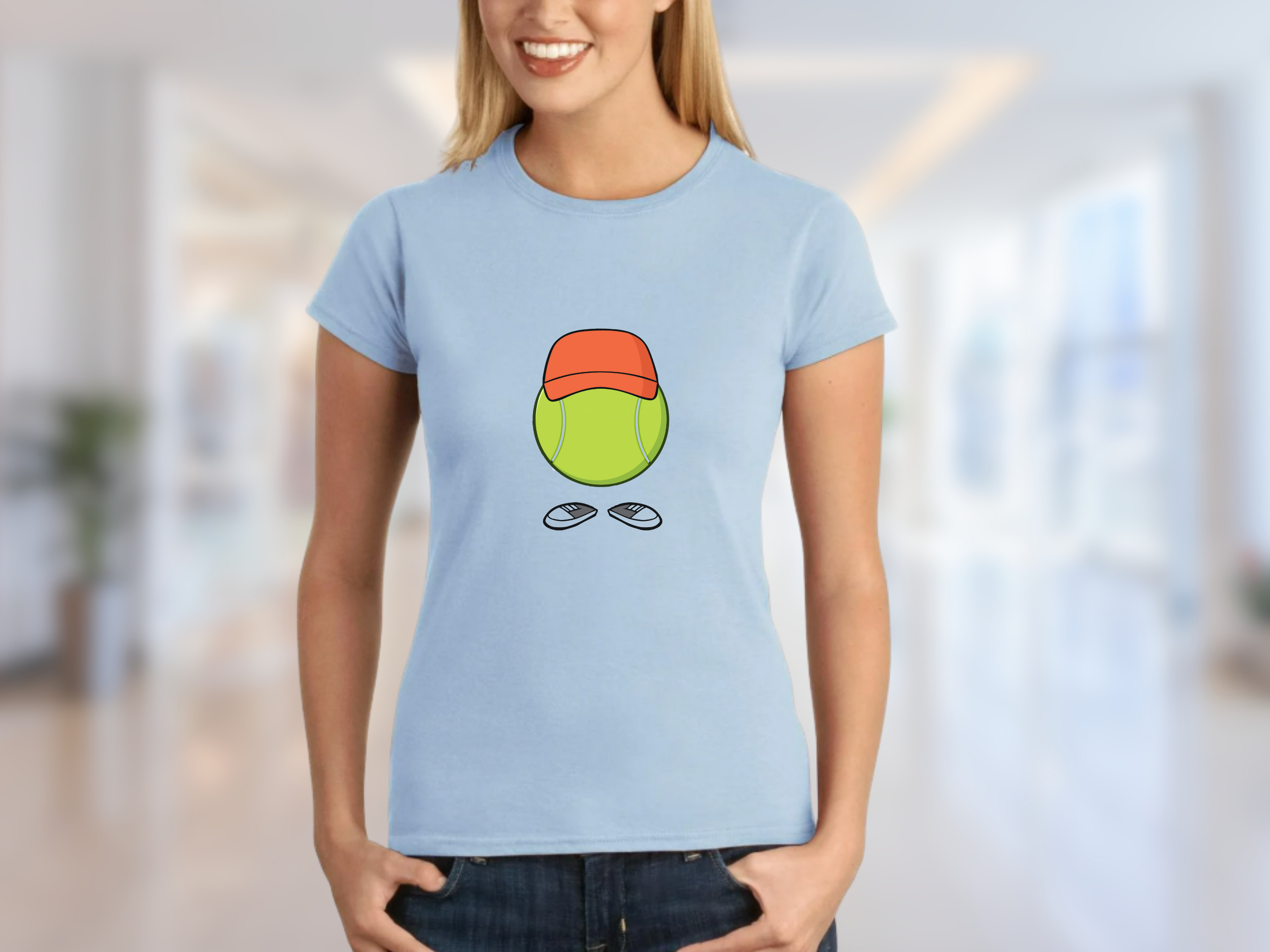 Tennis Ball Man Softstyle Tee, Cute Sports Tee, Women's Tennis Shirt, Casual Graphic Tee, Cute Tennis Lover Gift product thumbnail image