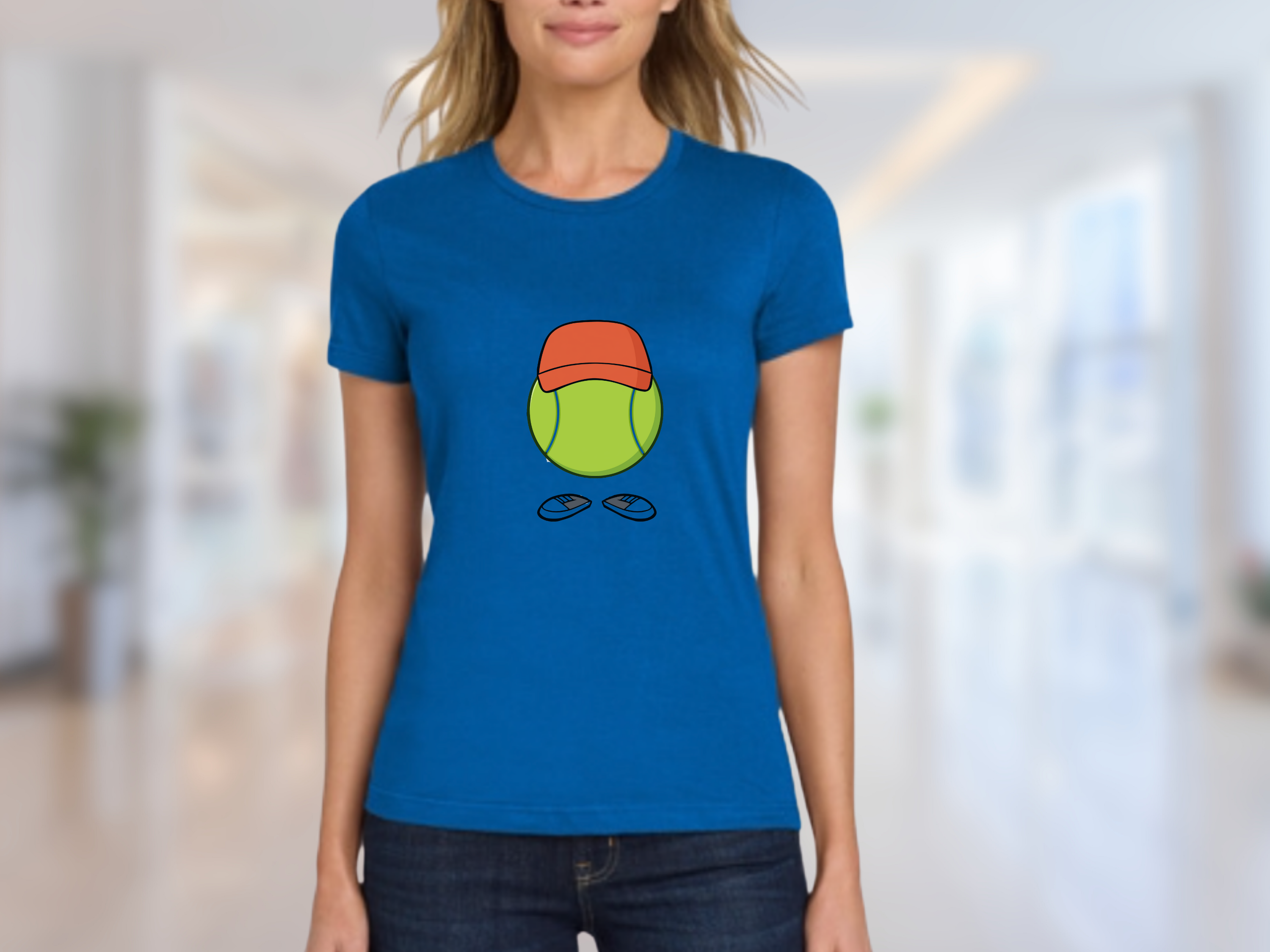 Tennis Ball Man Softstyle Tee, Cute Sports Tee, Women's Tennis Shirt, Casual Graphic Tee, Cute Tennis Lover Gift product thumbnail image