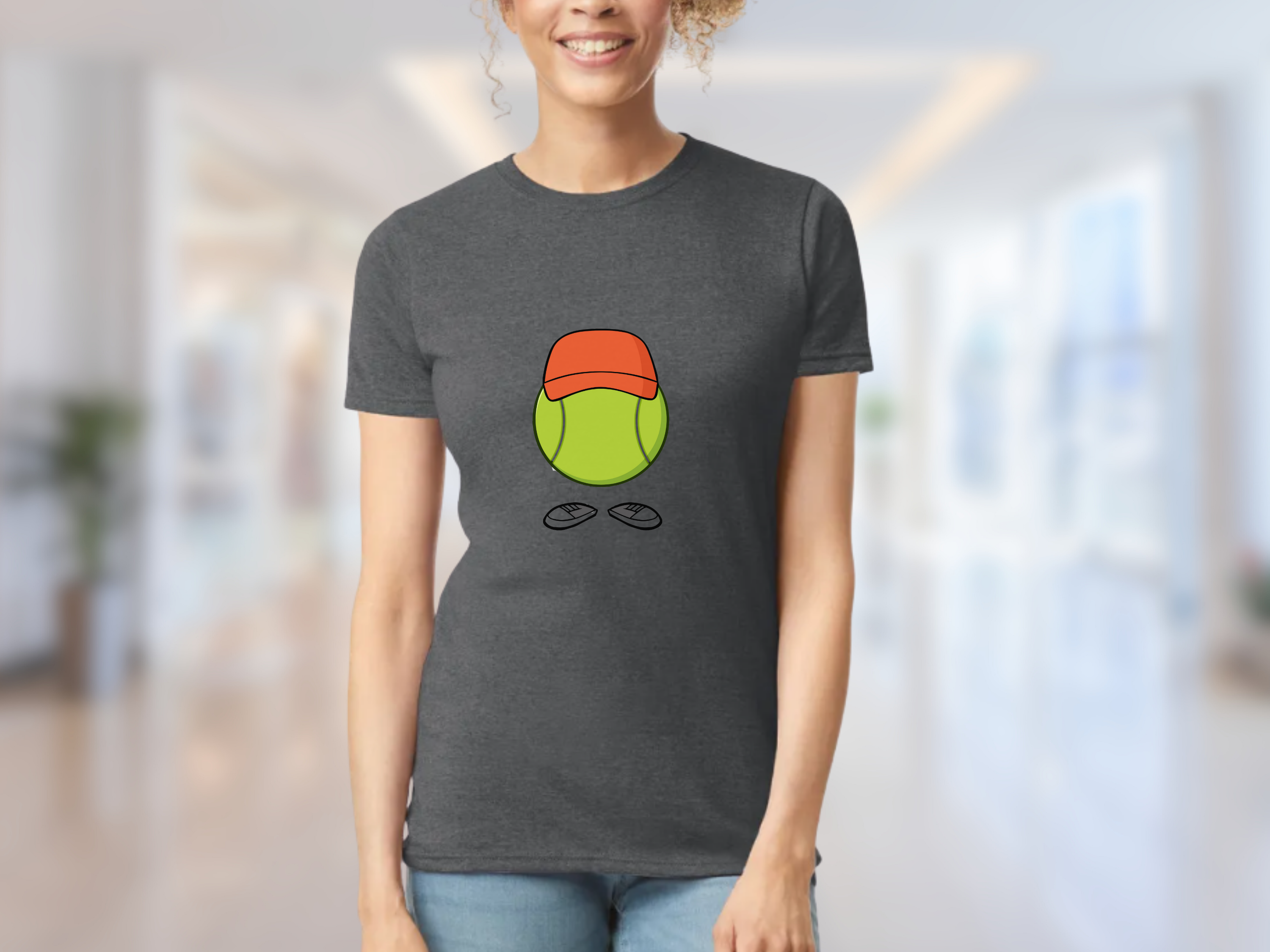 Tennis Ball Man Softstyle Tee, Cute Sports Tee, Women's Tennis Shirt, Casual Graphic Tee, Cute Tennis Lover Gift product thumbnail image