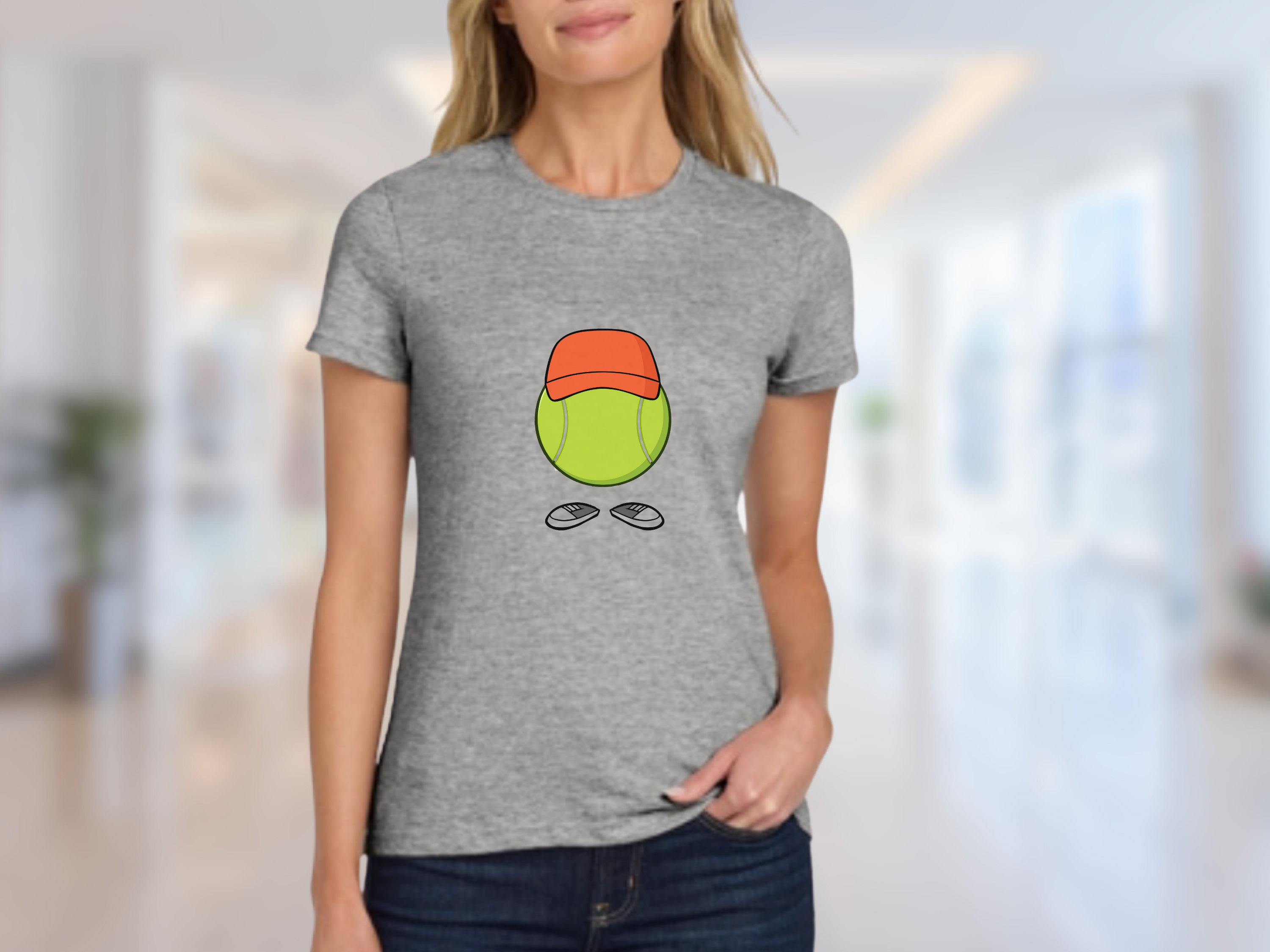 Tennis Ball Man Softstyle Tee, Cute Sports Tee, Women's Tennis Shirt, Casual Graphic Tee, Cute Tennis Lover Gift product thumbnail image