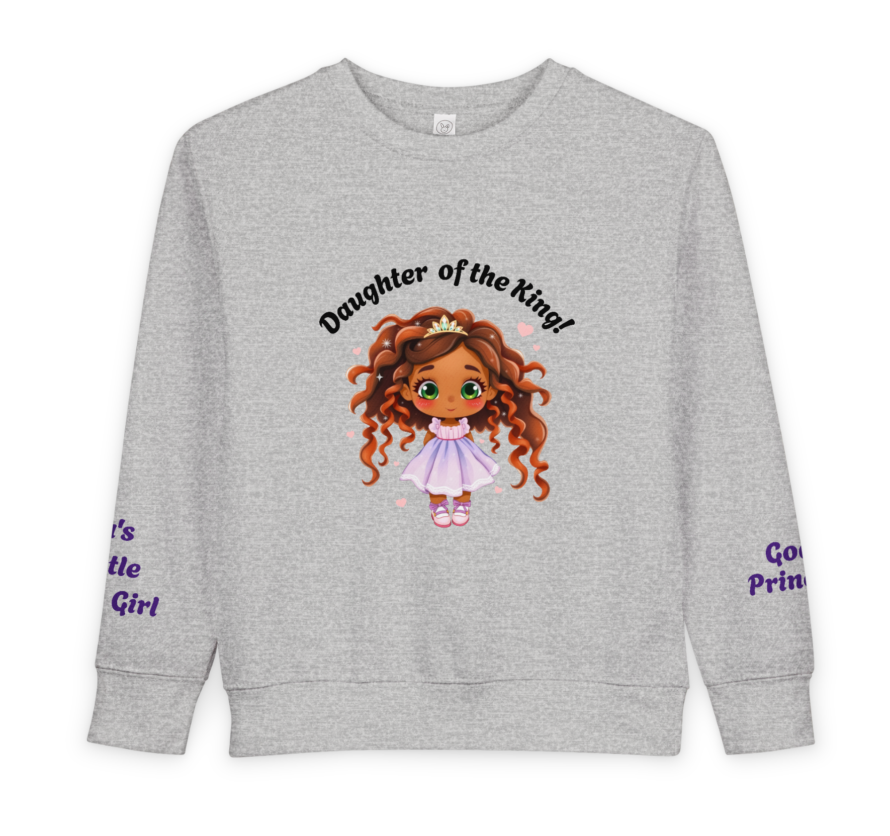 Toddler Sweatshirt - Daughter of the King Design, Cute Gift for Little Girls, Birthday Present, Princess Sweatshirt, Toddler Apparel product thumbnail image Toddler Sweatshirt - Daughter of the King Design, Cute Gift for Little Girls, Birthday Present, Princess Sweatshirt, Toddler Apparel product thumbnail image