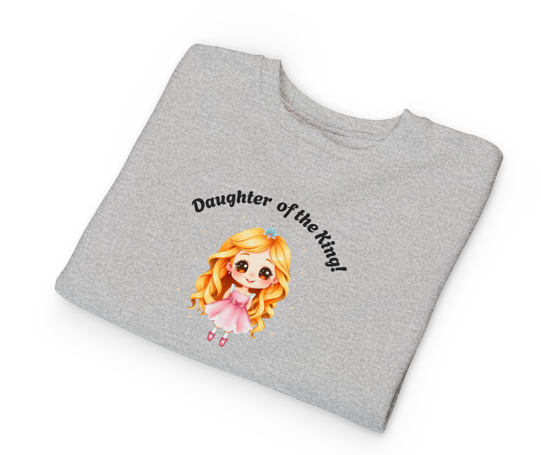 Toddler Sweatshirt - Daughter of the King Design, Cute Gift for Little Girls, Birthday Present, Princess Sweatshirt, Toddler Apparel product thumbnail image Toddler Sweatshirt - Daughter of the King Design, Cute Gift for Little Girls, Birthday Present, Princess Sweatshirt, Toddler Apparel product thumbnail image