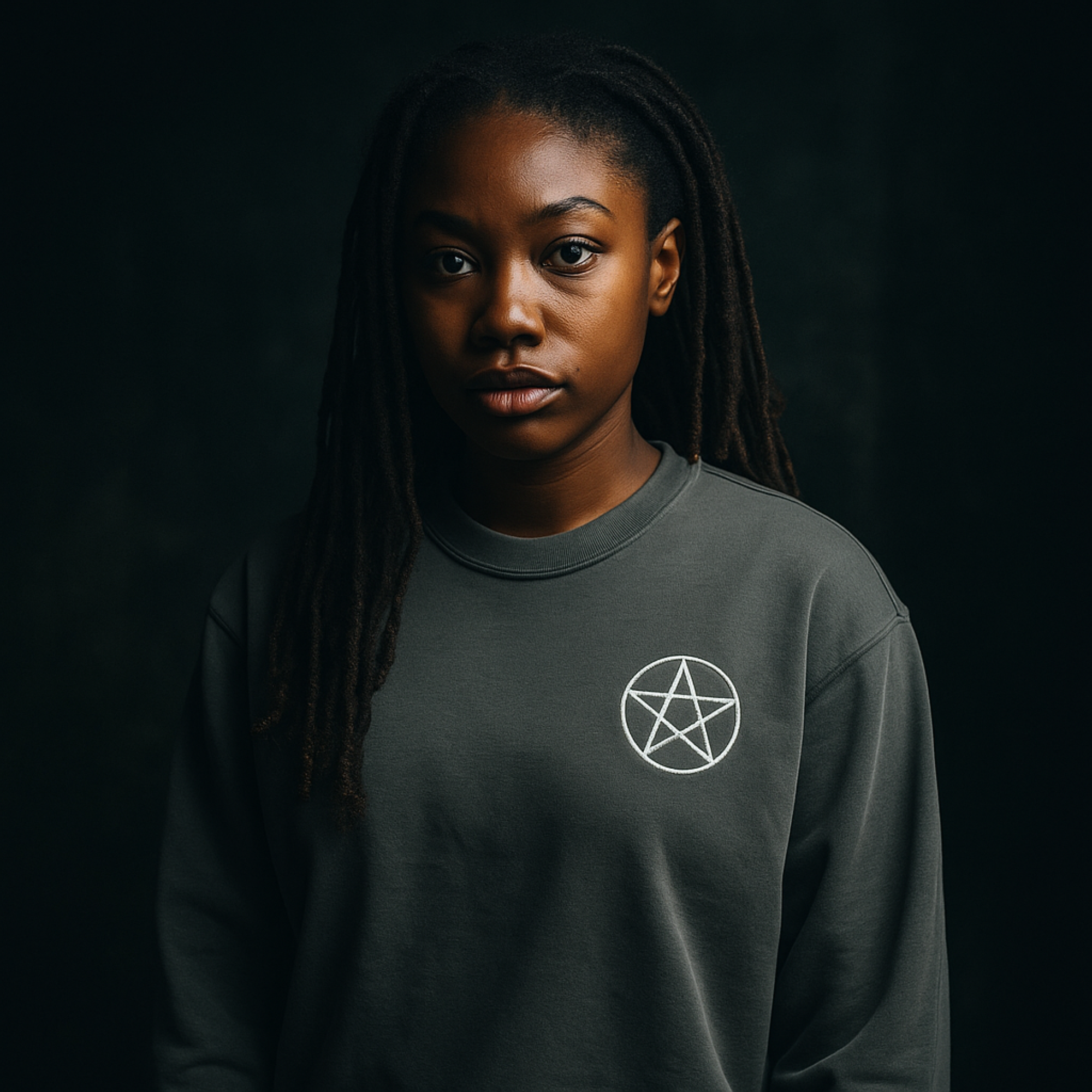 Witchy Pentagram Crewneck // Cozy Occult Aesthetic Sweatshirt product thumbnail image