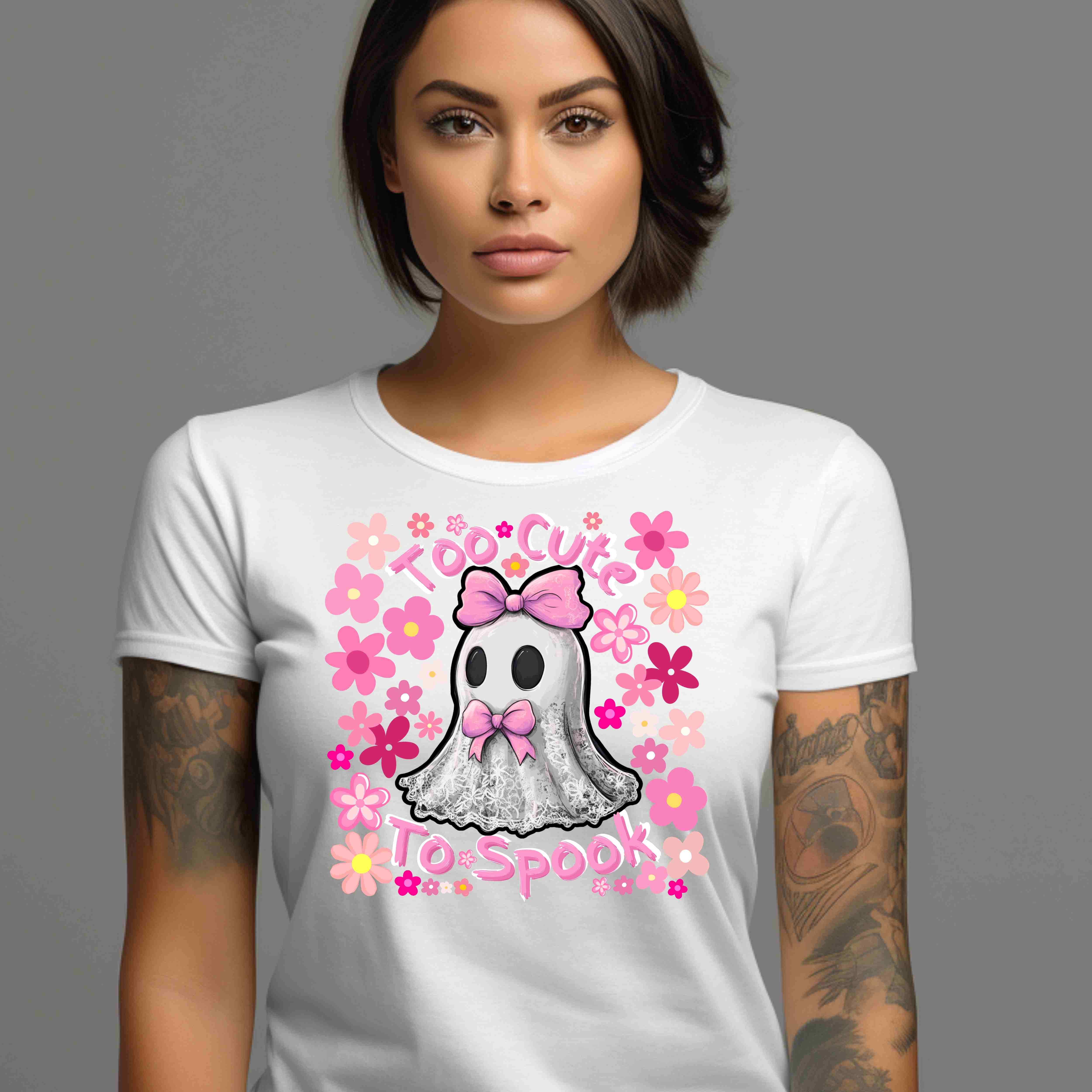 Too Cute to Spook Ghost Unisex Softstyle T-Shirt, Perfect for Halloween, Cute Ghost Tee, Spooky Season Shirt, Fall Festival Outfits, Gifting product thumbnail image