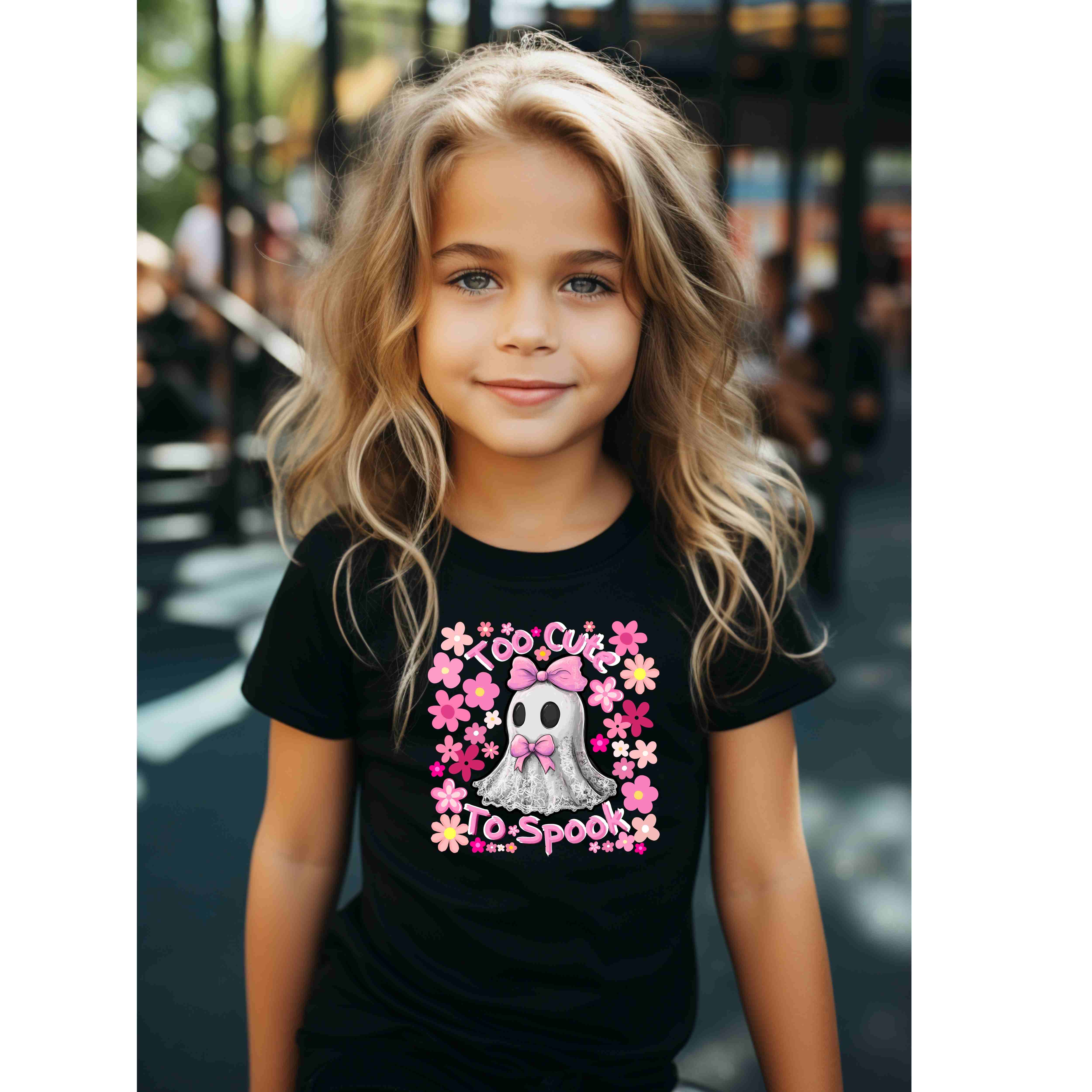 Adorable Kids "Too Cute to Spook" Tee with Cute Ghost Design, Fun T-Shirt for Halloween, Birthday Gift, Playful Apparel, Spooky Vibe product thumbnail image