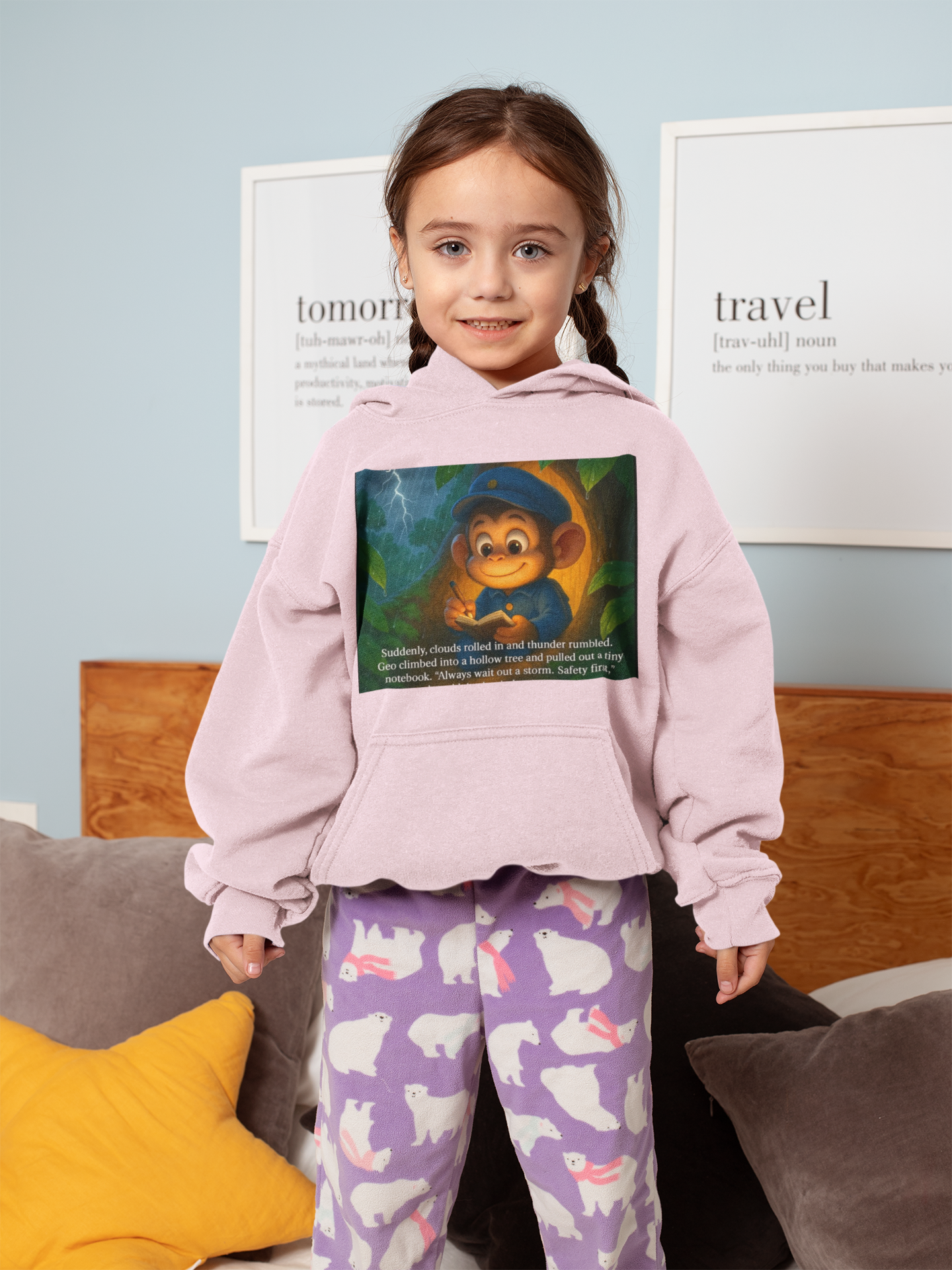 Kids Geo the Monkey Hoodie product thumbnail image Kids Geo the Monkey Hoodie product thumbnail image