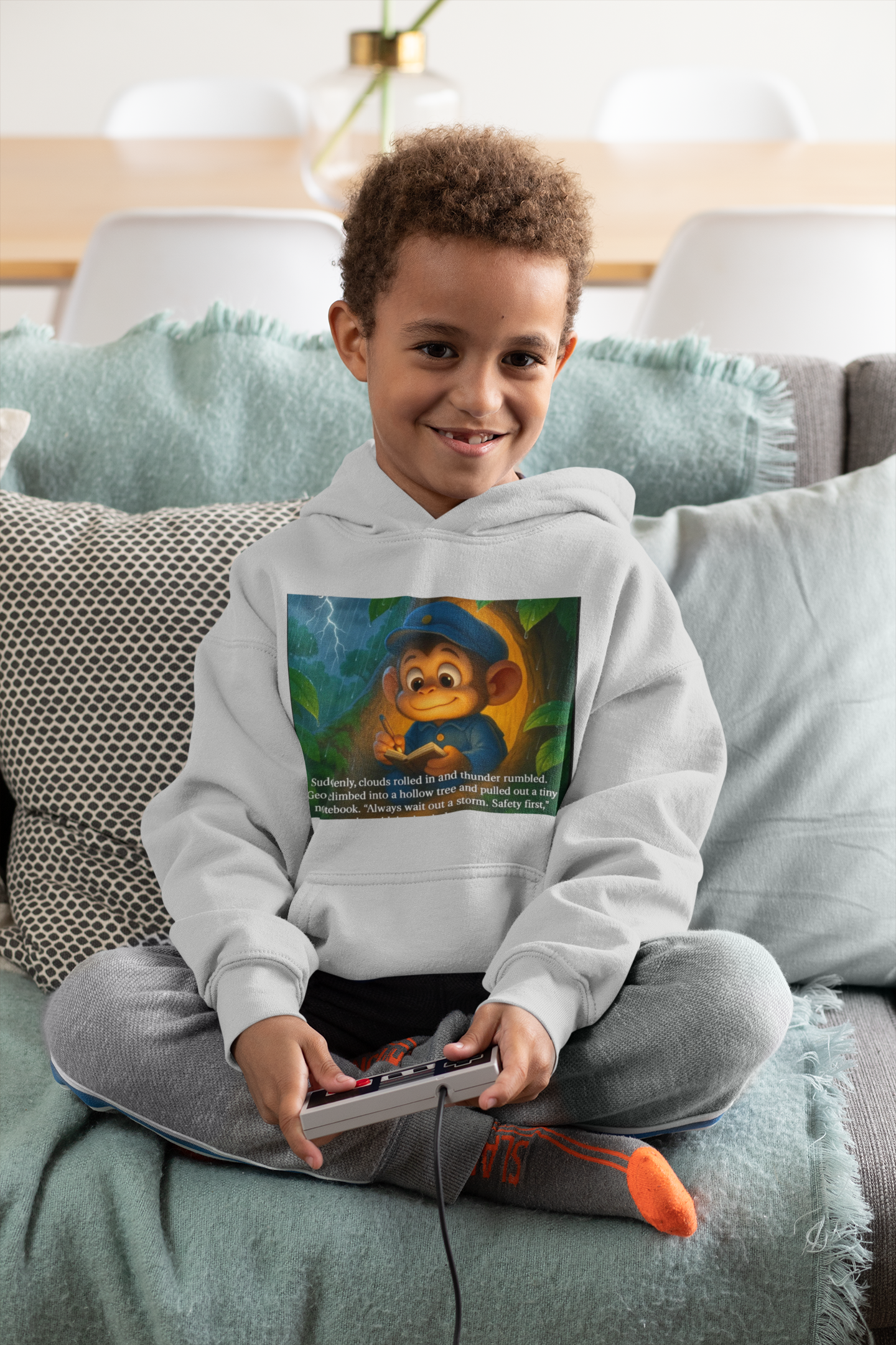 Kids Geo the Monkey Hoodie product thumbnail image Kids Geo the Monkey Hoodie product thumbnail image