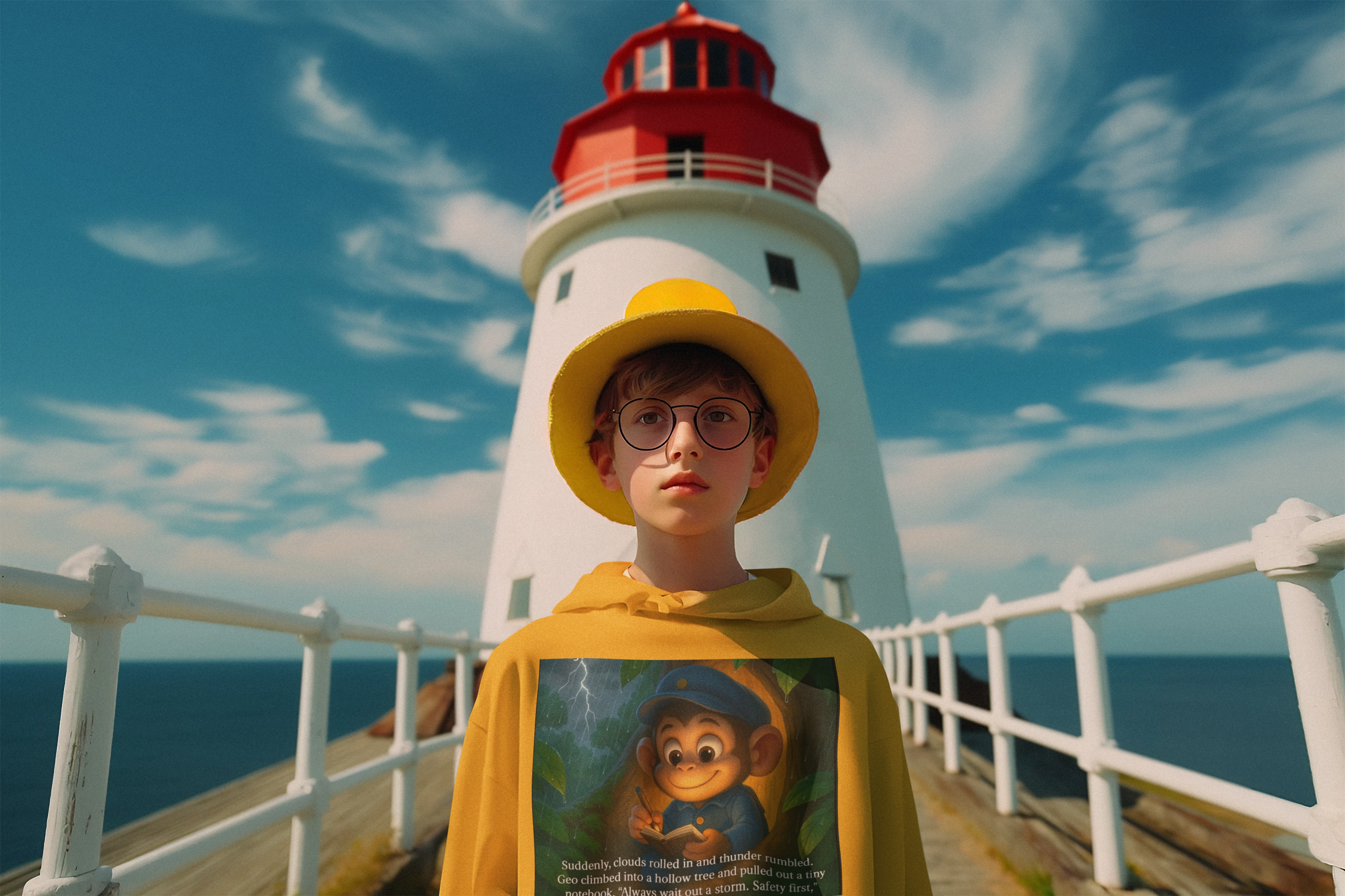 Kids Geo the Monkey Hoodie product thumbnail image Kids Geo the Monkey Hoodie product thumbnail image