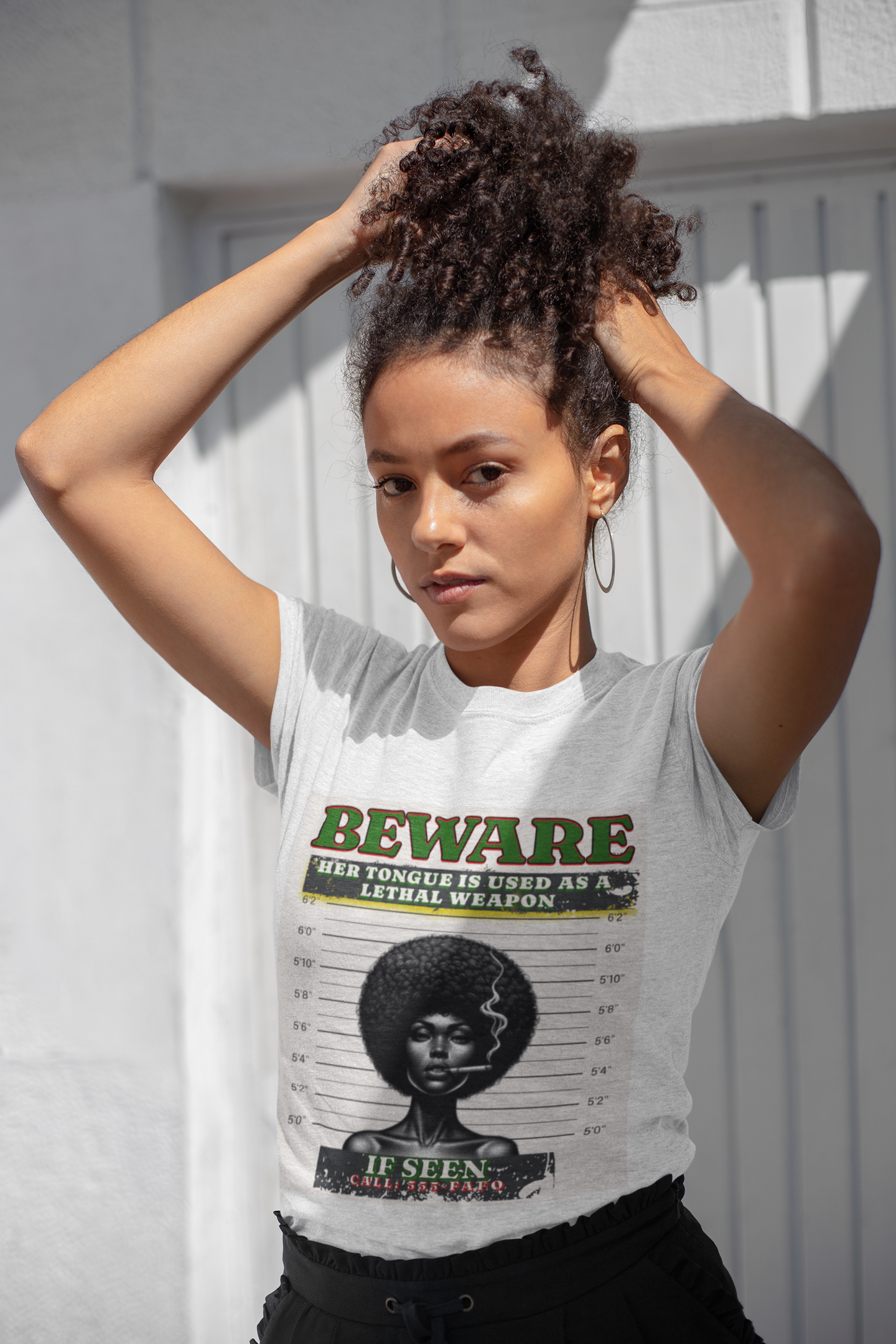 Empowering Graphic Tee, Her Tongue is a Lethal Weapon Shirt, FAFO Cotton T-Shirt, Inspirational Art Tee, Funny Trendy Gift for Friends product thumbnail image