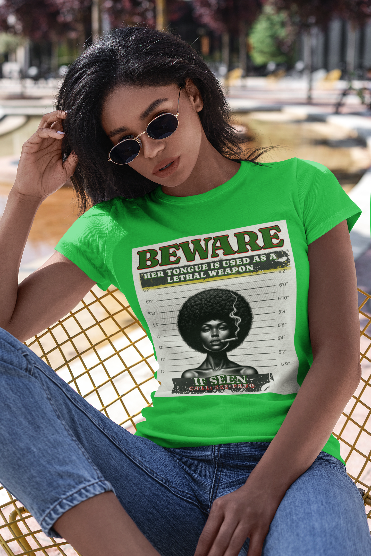 Empowering Graphic Tee, Her Tongue is a Lethal Weapon Shirt, FAFO Cotton T-Shirt, Inspirational Art Tee, Funny Trendy Gift for Friends product thumbnail image