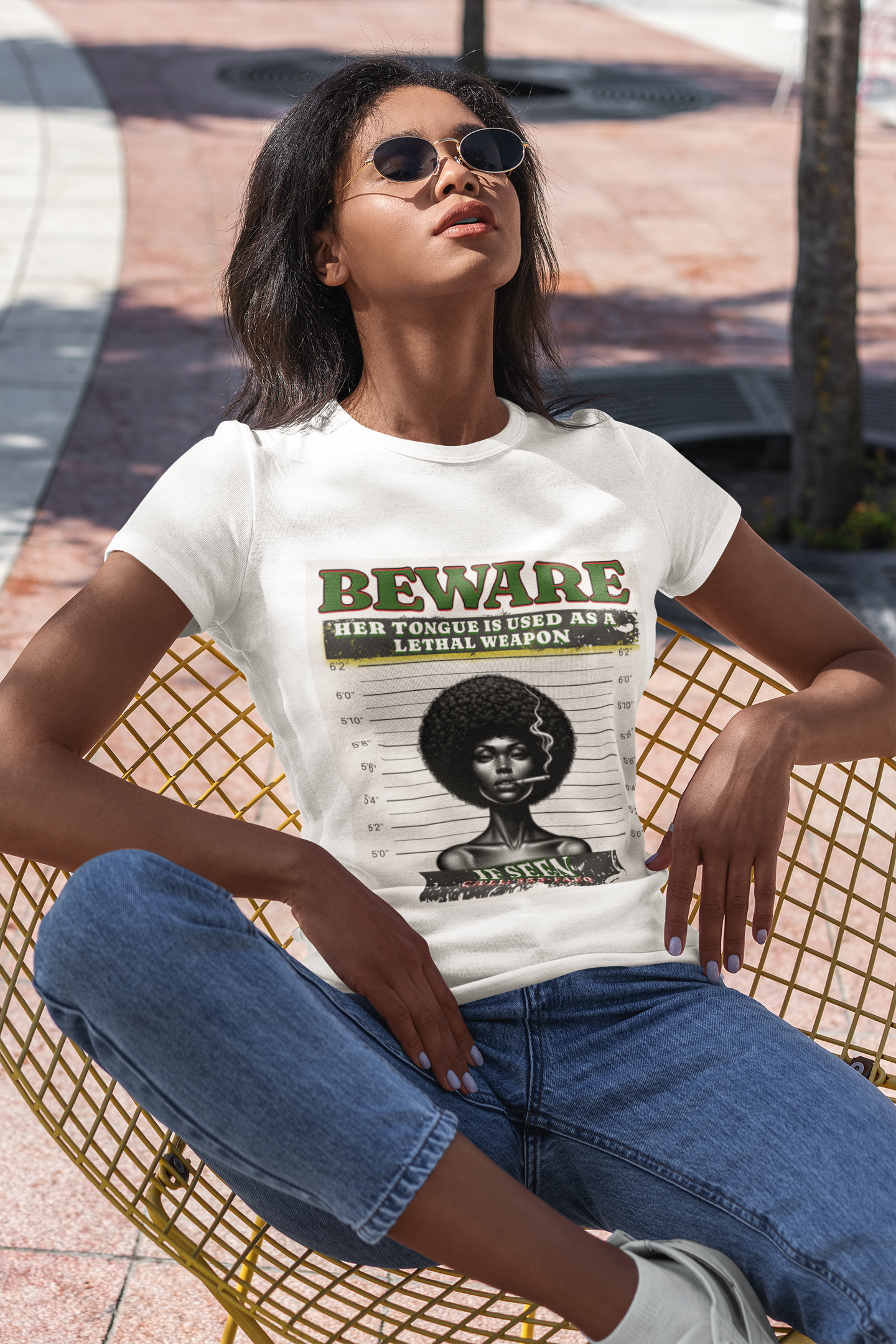 Empowering Graphic Tee, Her Tongue is a Lethal Weapon Shirt, FAFO Cotton T-Shirt, Inspirational Art Tee, Funny Trendy Gift for Friends product thumbnail image