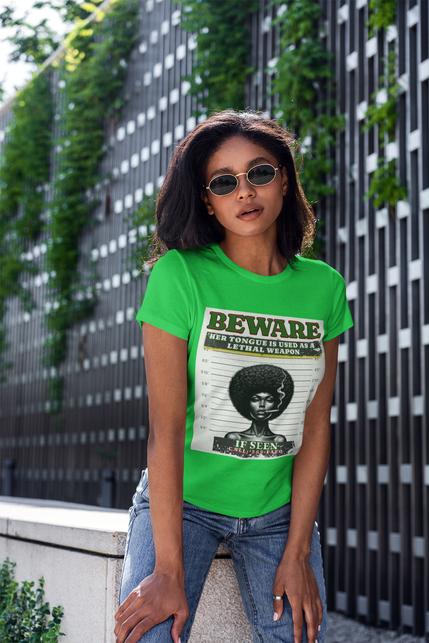 Empowering Graphic Tee, Her Tongue is a Lethal Weapon Shirt, FAFO Cotton T-Shirt, Inspirational Art Tee, Funny Trendy Gift for Friends product thumbnail image