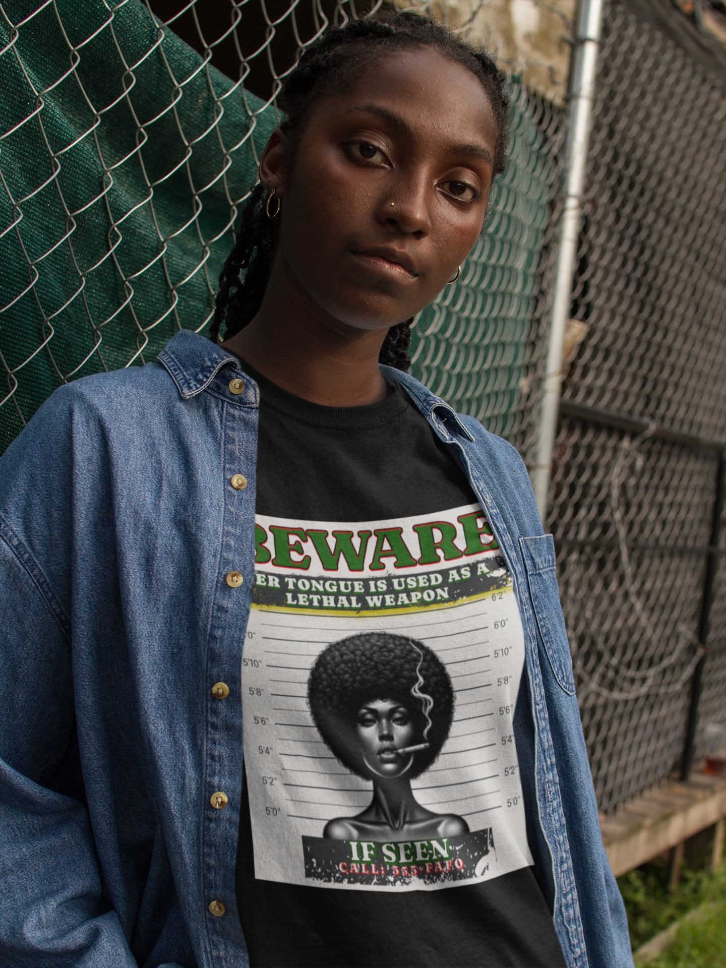 Empowering Graphic Tee, Her Tongue is a Lethal Weapon Shirt, FAFO Cotton T-Shirt, Inspirational Art Tee, Funny Trendy Gift for Friends product thumbnail image