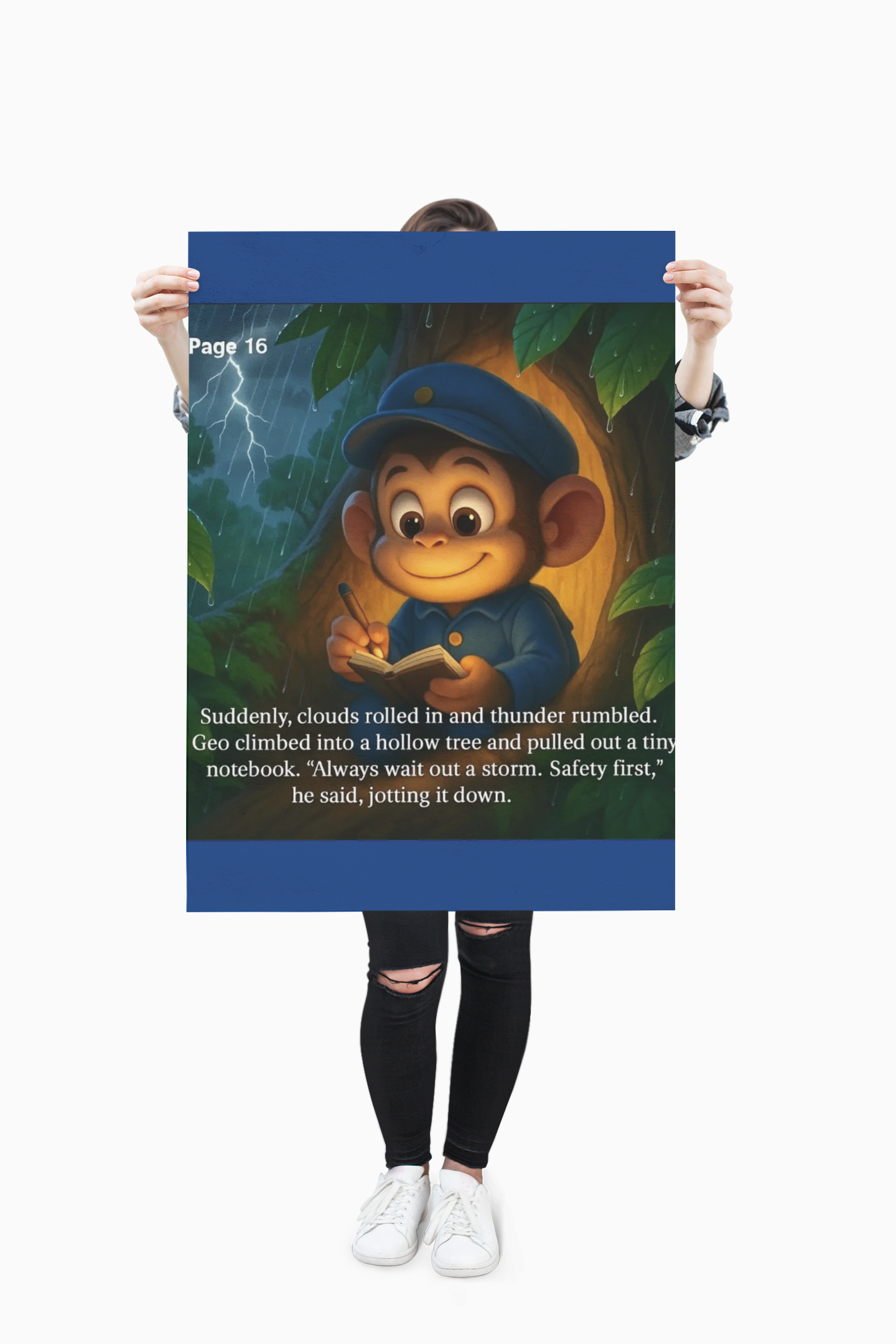 Whimsical Nature Poster, Cute Monkey Art Print, Children's Room Decor, Rainy Day Illustration, Fun Kids Gift product thumbnail image Whimsical Nature Poster, Cute Monkey Art Print, Children's Room Decor, Rainy Day Illustration, Fun Kids Gift product thumbnail image