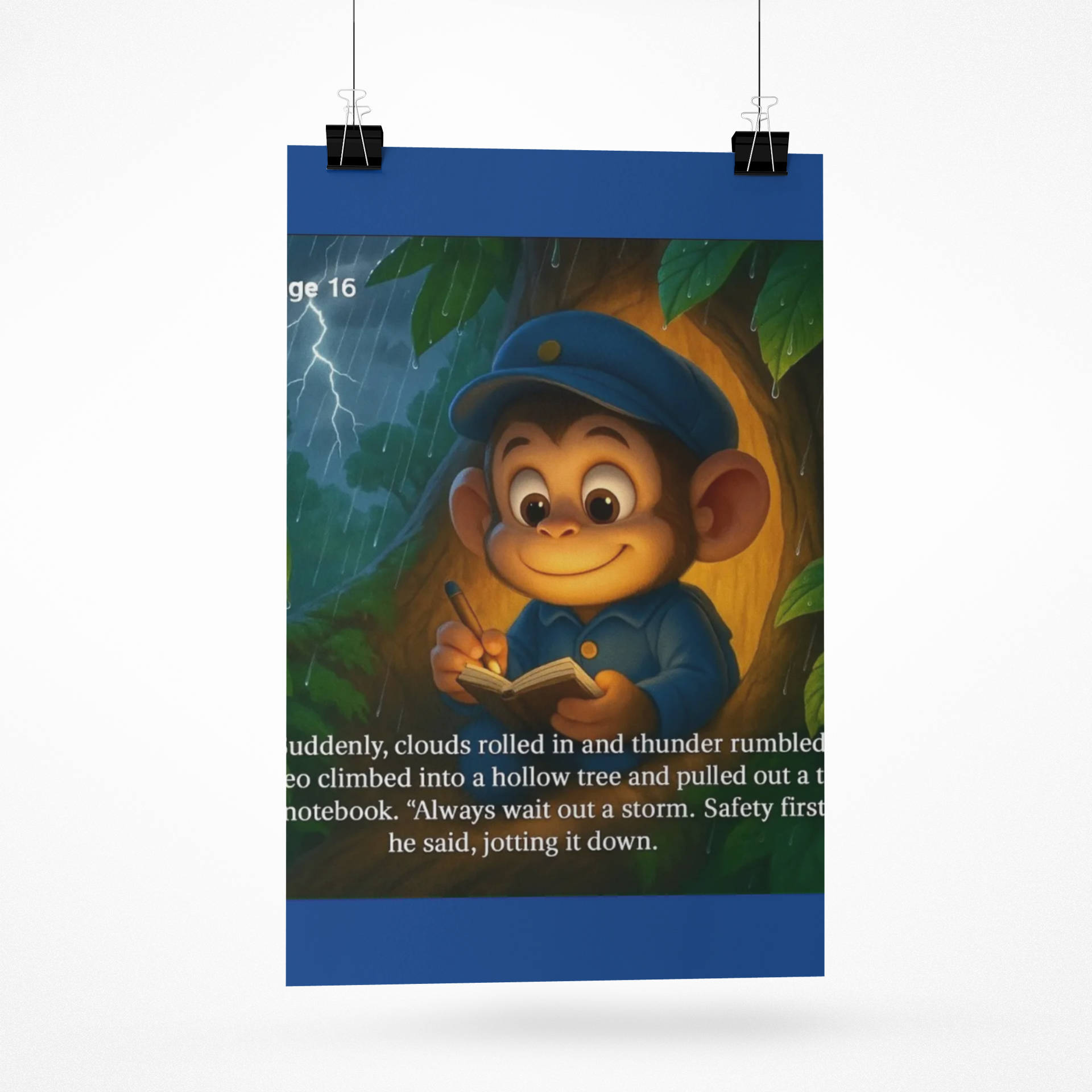 Whimsical Nature Poster, Cute Monkey Art Print, Children's Room Decor, Rainy Day Illustration, Fun Kids Gift product thumbnail image Whimsical Nature Poster, Cute Monkey Art Print, Children's Room Decor, Rainy Day Illustration, Fun Kids Gift product thumbnail image