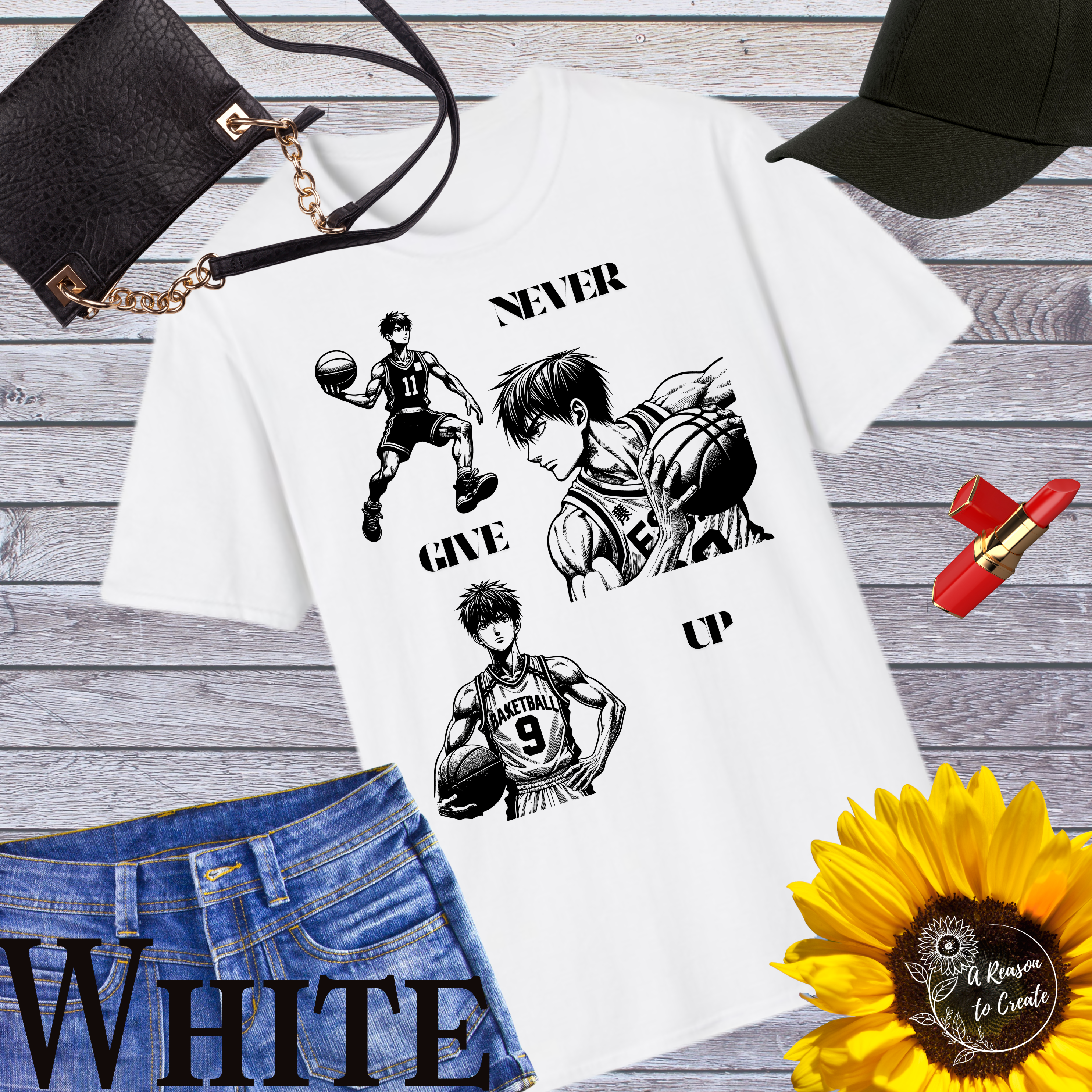 Inspirational Basketball Graphic Tee, Motivational T-Shirt for Sports Enthusiasts, Gift for Athletes, Never Give Up Shirt, Trendy [...]