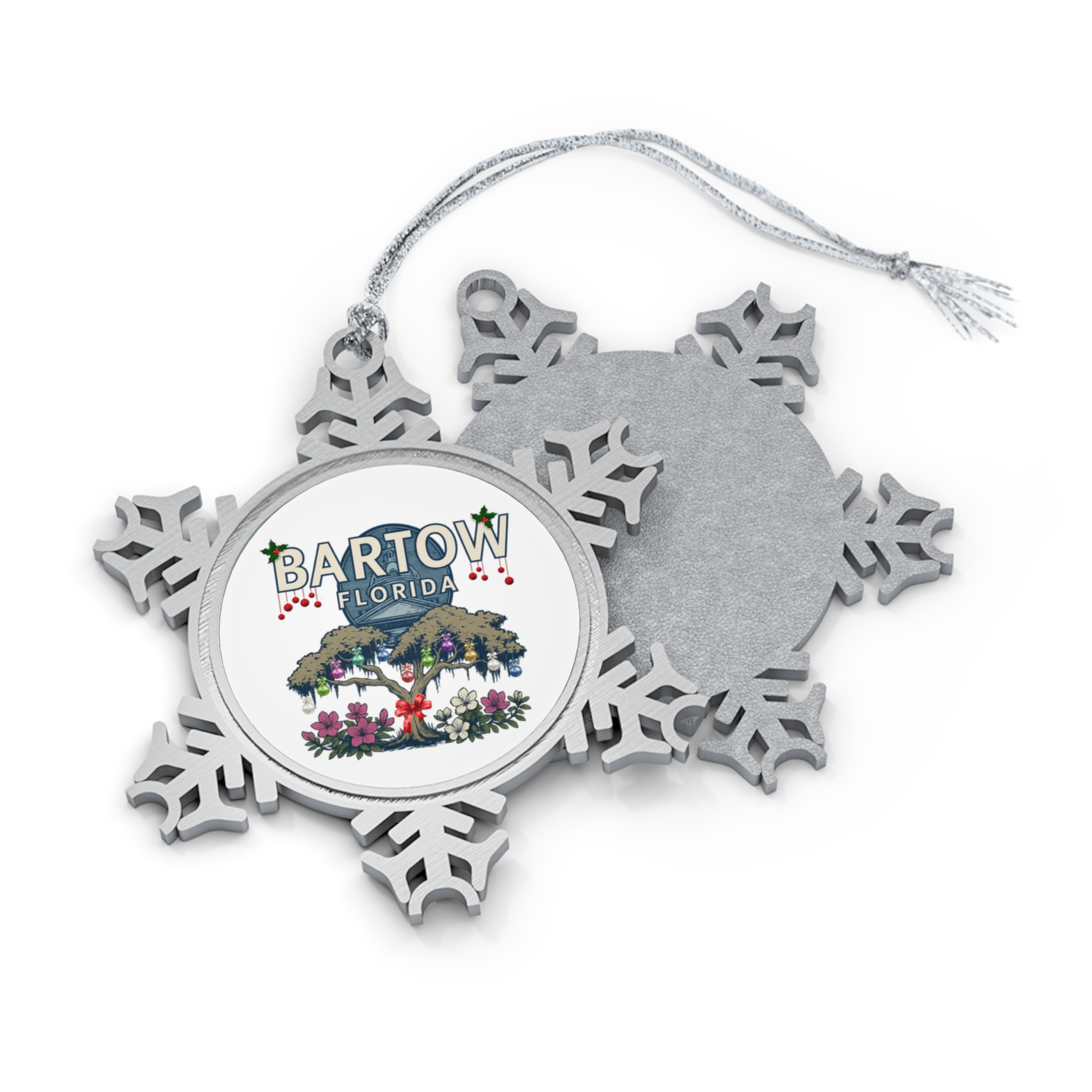 Ornament Snowflake Bartow, Florida Pewter Holiday Souvenir Gift product thumbnail image