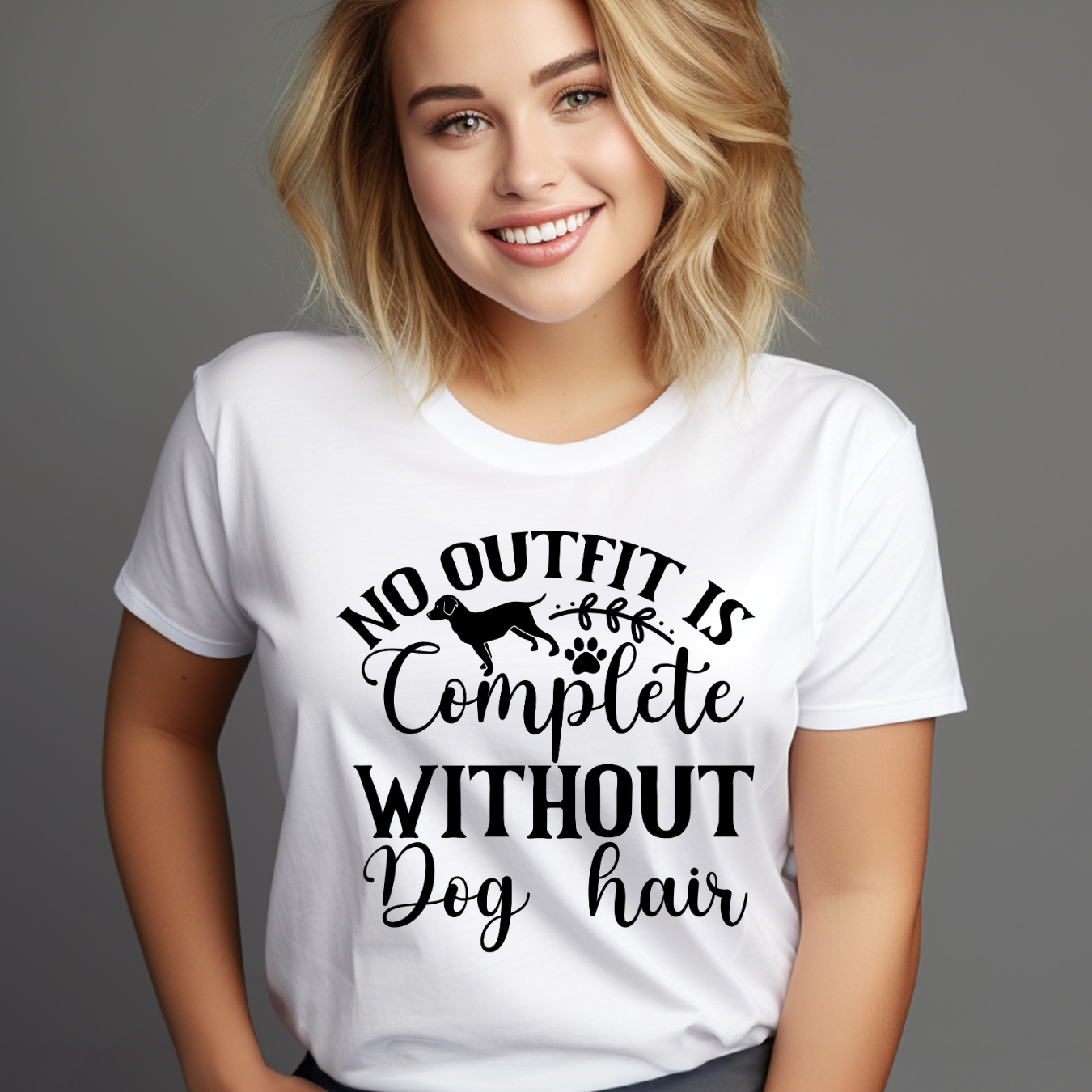 Funny Dog Hair T-Shirt – No Outfit Is Complete Without Dog Hair | Pet Lover Tee