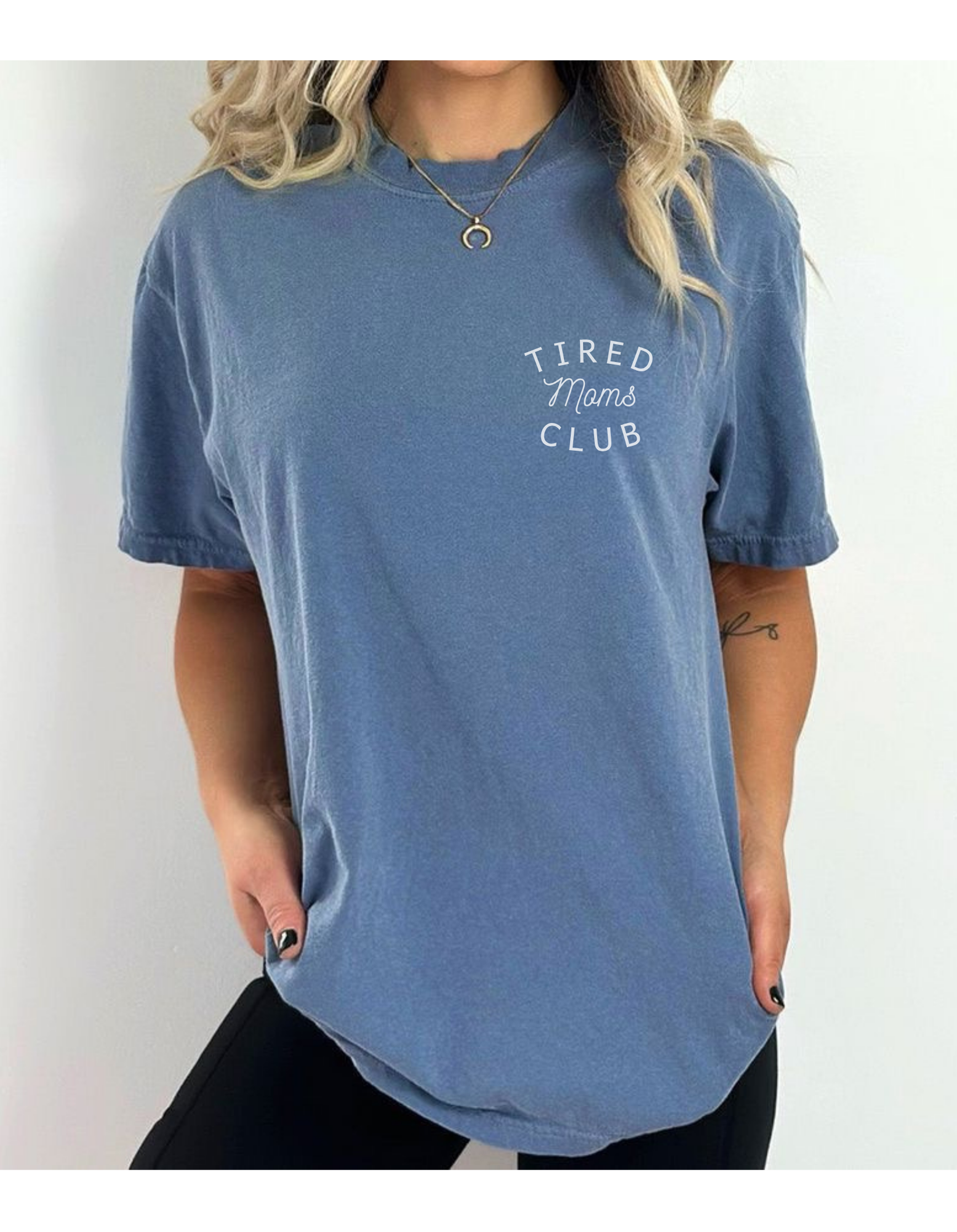 Tired moms club tee, Garment-Dyed Unisex T-Shirt, Soft Casual Wear, Everyday Essentials, Gift for Her, Comfortable Fashion Tee, Summer Style
