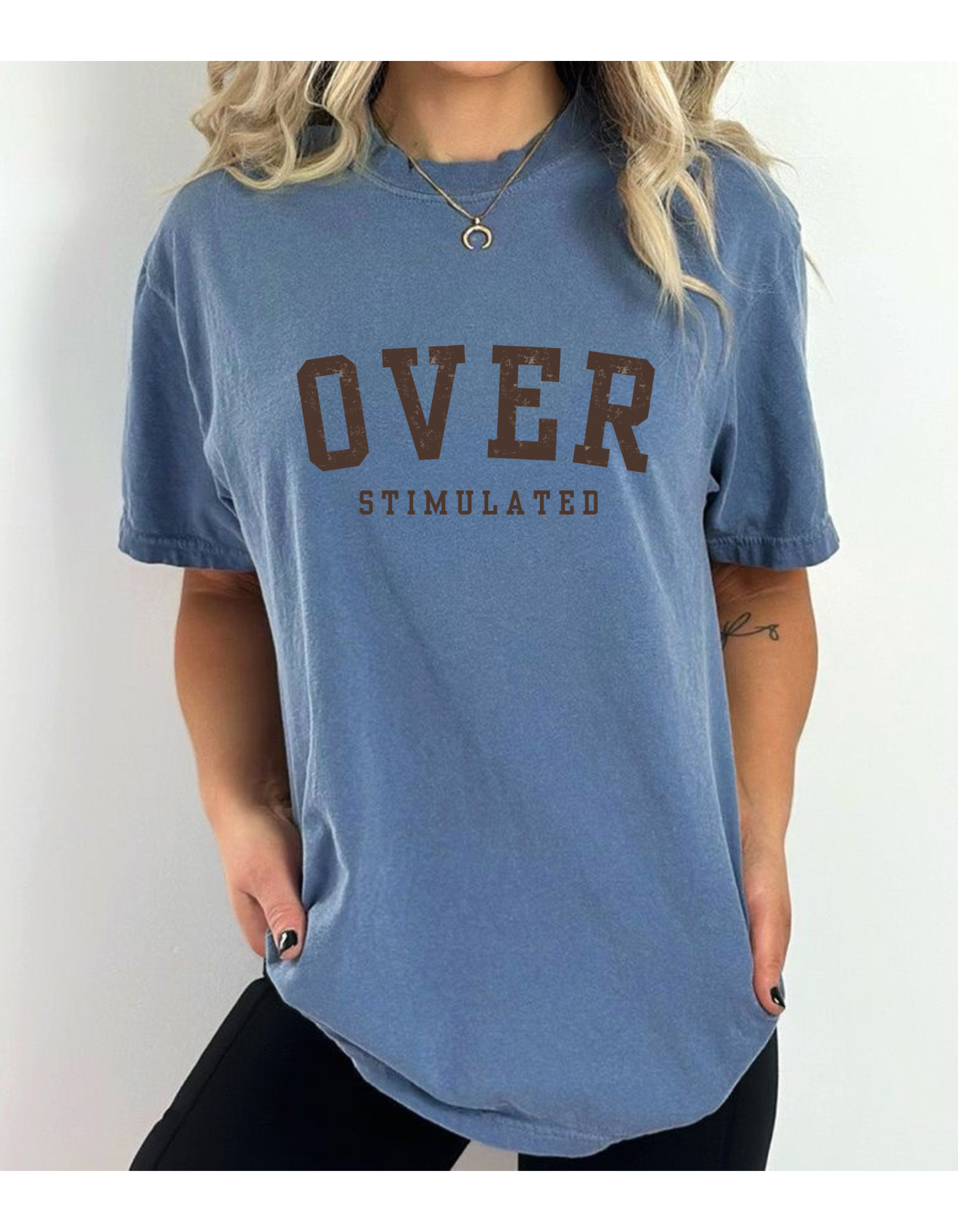 Over Stimulated mom tee, Unisex Garment-Dyed T-Shirt, Casual Tee, Gift for Her, Everyday Wear, Relaxed Fit Shirt, Trendy Fashion Tee product thumbnail image Over Stimulated mom tee, Unisex Garment-Dyed T-Shirt, Casual Tee, Gift for Her, Everyday Wear, Relaxed Fit Shirt, Trendy Fashion Tee product thumbnail image