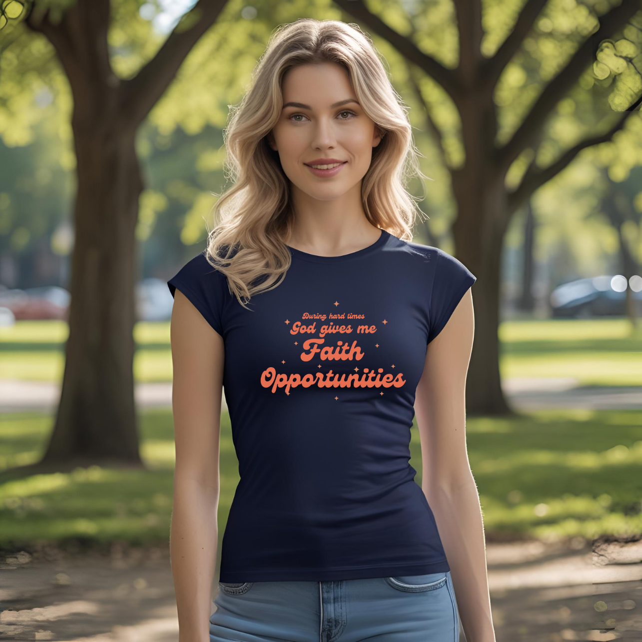 Faith Opportunity Women's Softstyle Tee Casual T-Shirt, Faith-Based Apparel, Bible Design, Christian Gift, Everyday Wear, wwjd, what would Jesus do product thumbnail image Faith Opportunity Women's Softstyle Tee Casual T-Shirt, Faith-Based Apparel, Bible Design, Christian Gift, Everyday Wear, wwjd, what would Jesus do product thumbnail image