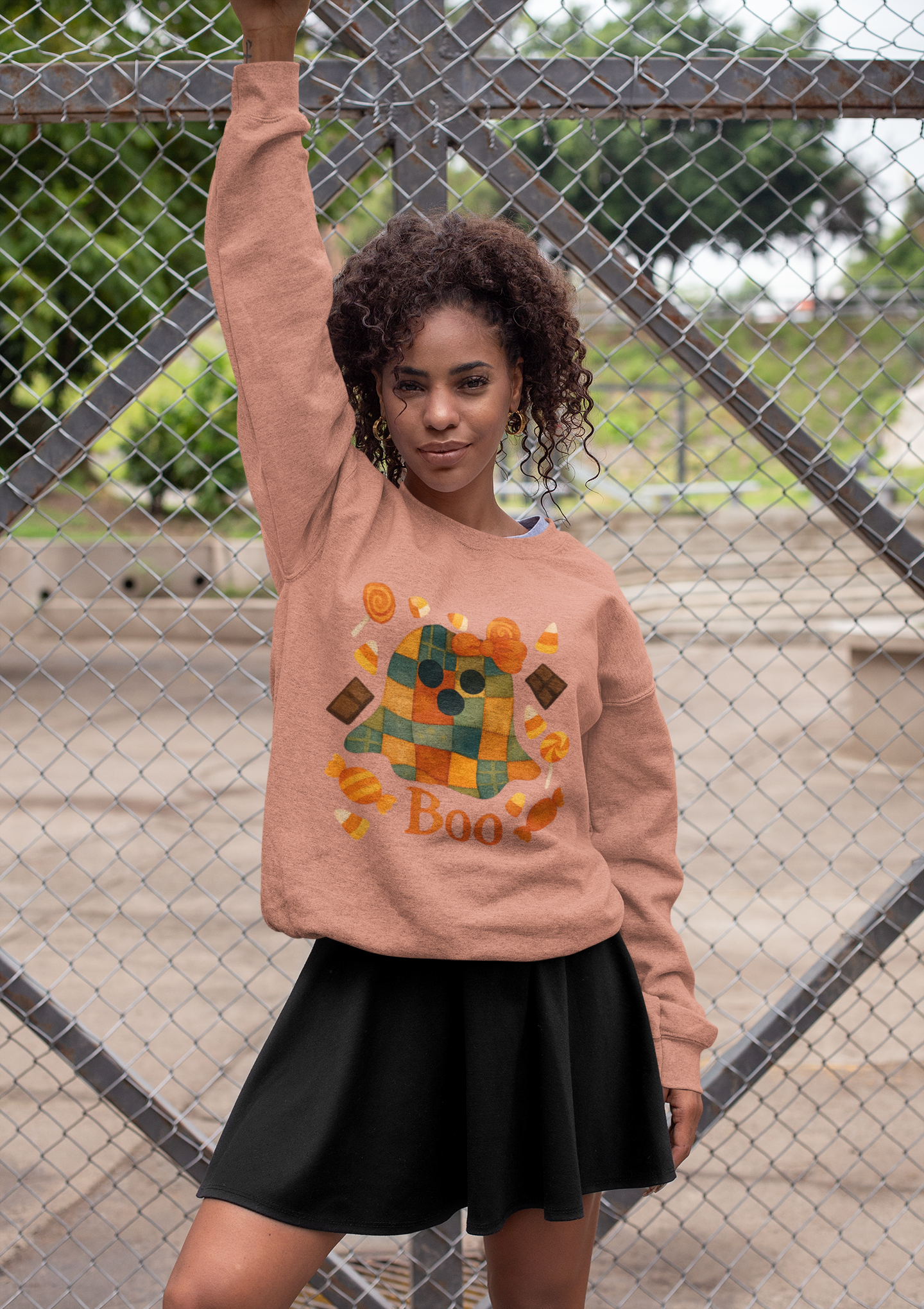 👻 BOO! Ghost Halloween Sweatshirt 🎃 | Unisex Cozy Fall Sweater 🍂 | Spooky Season Treat or Trick Outfit 🕸️ | Cute &amp; Comfy Halloween Apparel 🧡 product thumbnail image