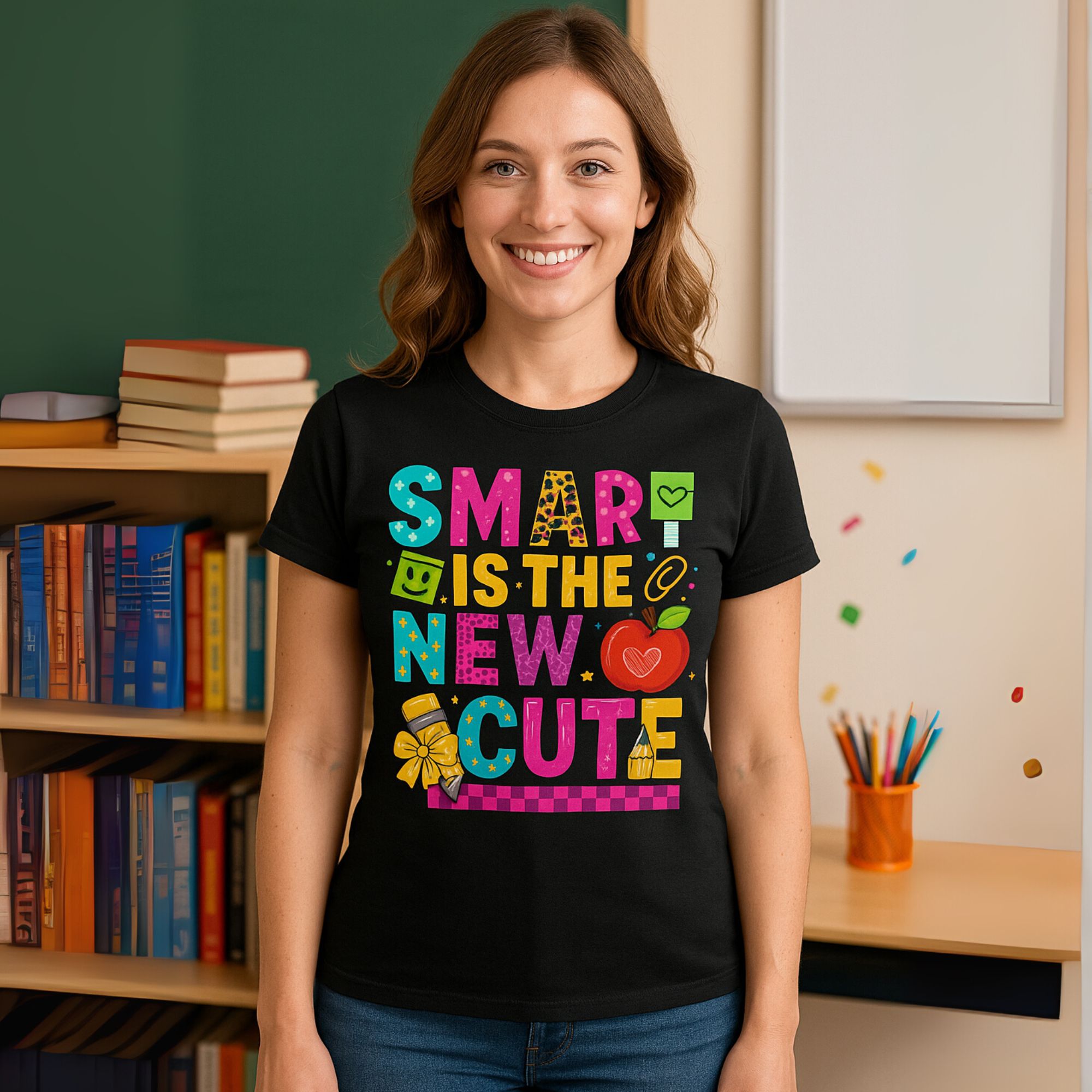Smart Is the New Cute Graphic Tee for Women Fun Teacher Life T-Shirt 