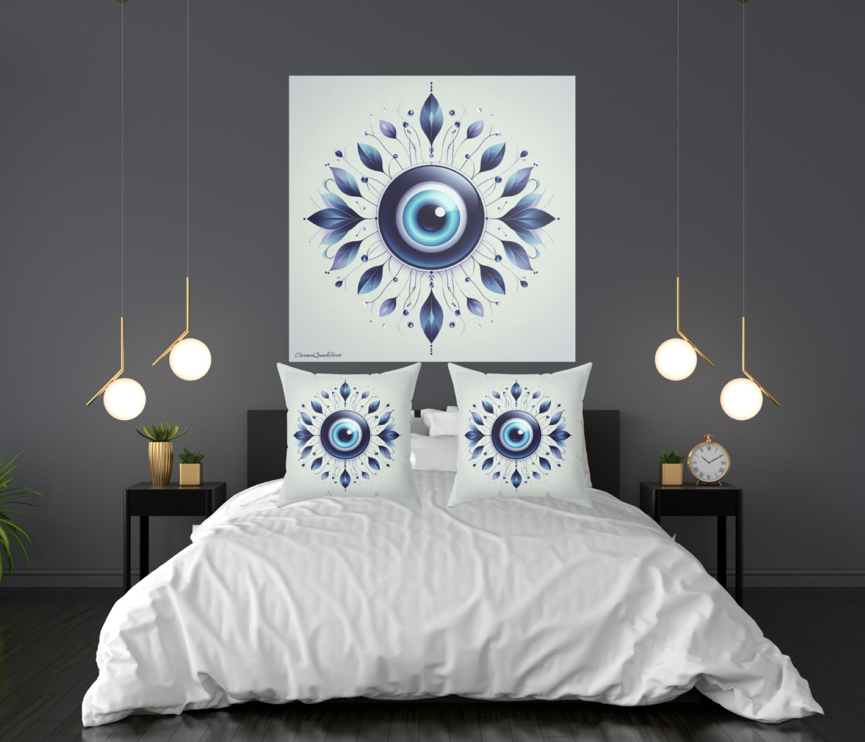 Blue Evil Eye Silk Poster | High-Vibration Wall Art | Tailored Canvases | Dopamine Decor by CarmaQuanTarot product thumbnail image Blue Evil Eye Silk Poster | High-Vibration Wall Art | Tailored Canvases | Dopamine Decor by CarmaQuanTarot product thumbnail image