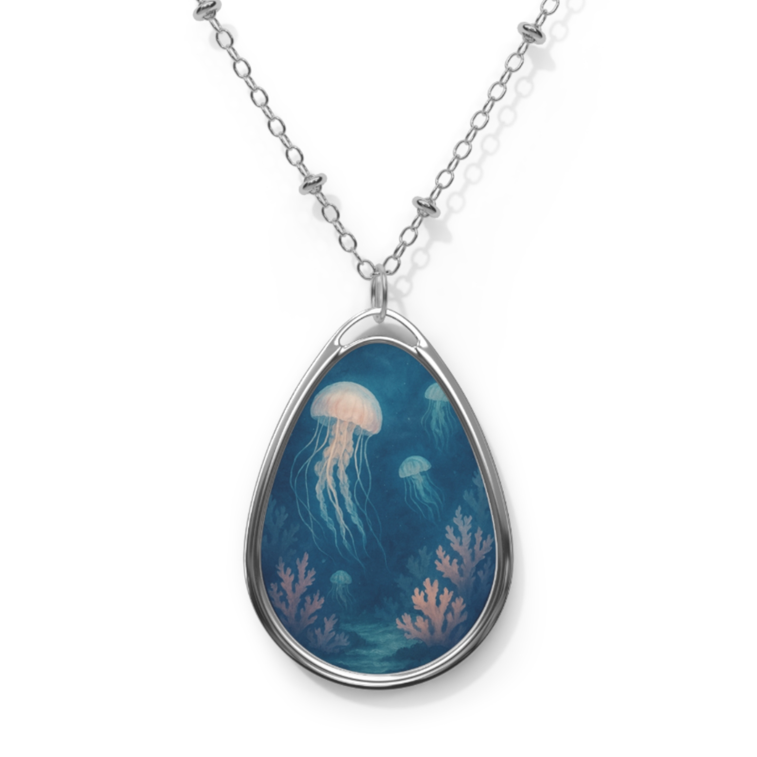 Drift & Glow Watercolor Oval Necklace product thumbnail image Drift & Glow Watercolor Oval Necklace product thumbnail image
