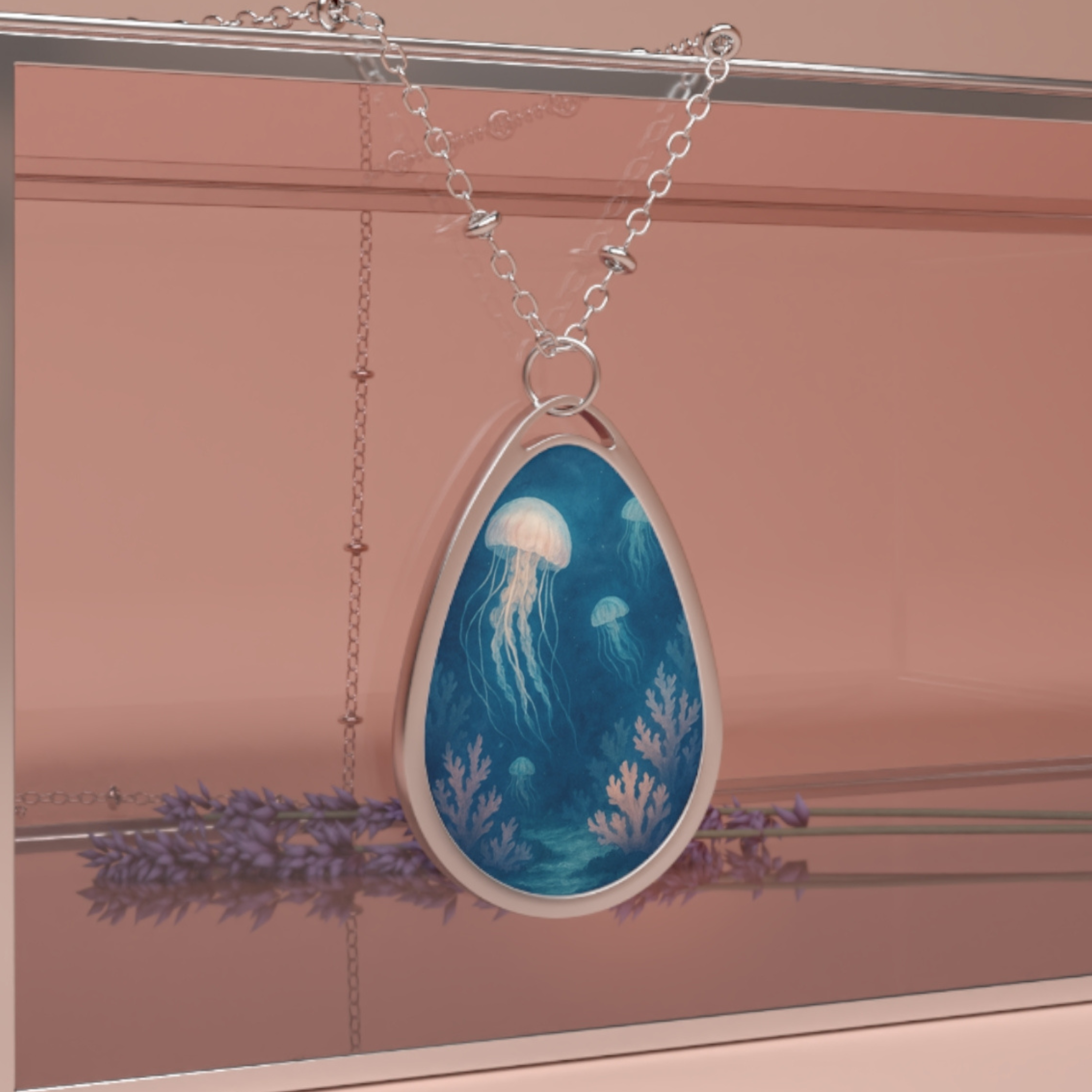 Drift &amp; Glow Watercolor Oval Necklace product thumbnail image