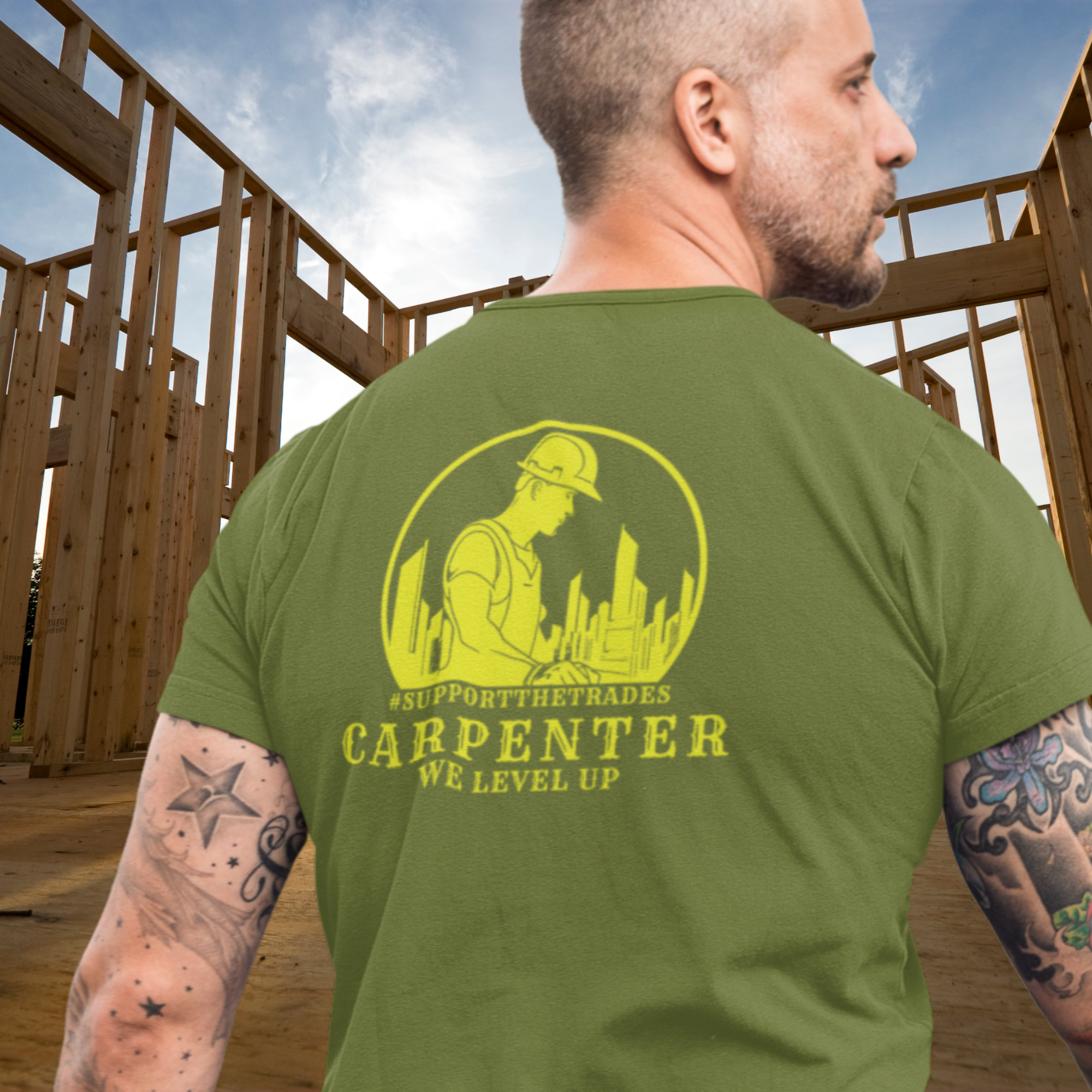 Carpenter Vintage T-Shirt, Construction Worker Tee, We Level Up Shirt, Woodworker Gift, Blue-Collar Pride Top, Hard Hat Silhouette Tee, Job product thumbnail image Carpenter Vintage T-Shirt, Construction Worker Tee, We Level Up Shirt, Woodworker Gift, Blue-Collar Pride Top, Hard Hat Silhouette Tee, Job product thumbnail image
