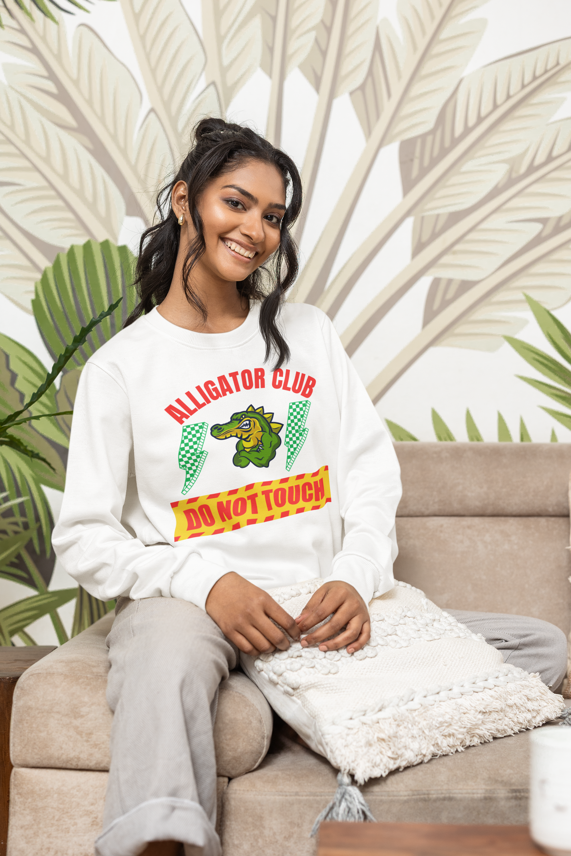 Alligator Club Unisex Crewneck Sweatshirt, Cozy Sweatshirt, Fun Gift for Animal Lovers, Unique Fashion, Nature Enthusiast Apparel product thumbnail image