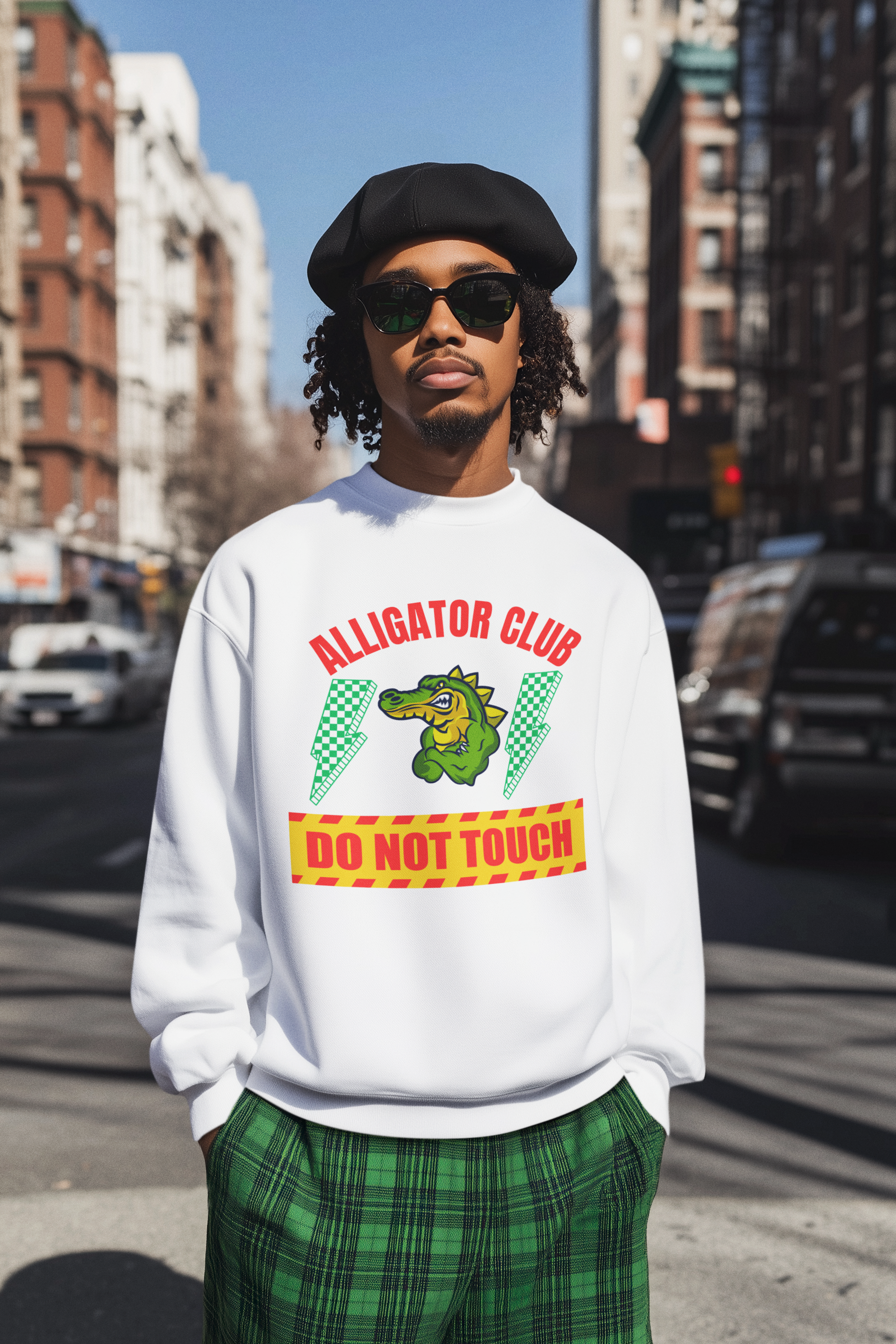 Alligator Club Unisex Crewneck Sweatshirt, Cozy Sweatshirt, Fun Gift for Animal Lovers, Unique Fashion, Nature Enthusiast Apparel product thumbnail image