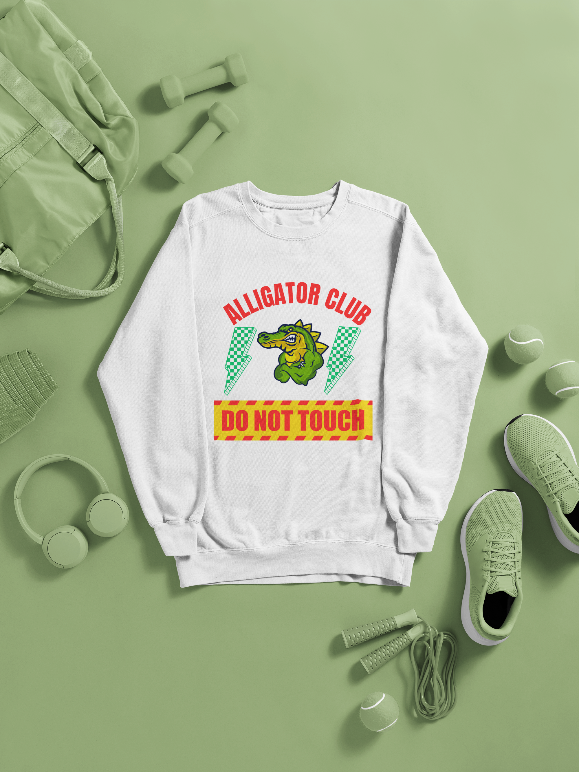 Alligator Club Unisex Crewneck Sweatshirt, Cozy Sweatshirt, Fun Gift for Animal Lovers, Unique Fashion, Nature Enthusiast Apparel product thumbnail image