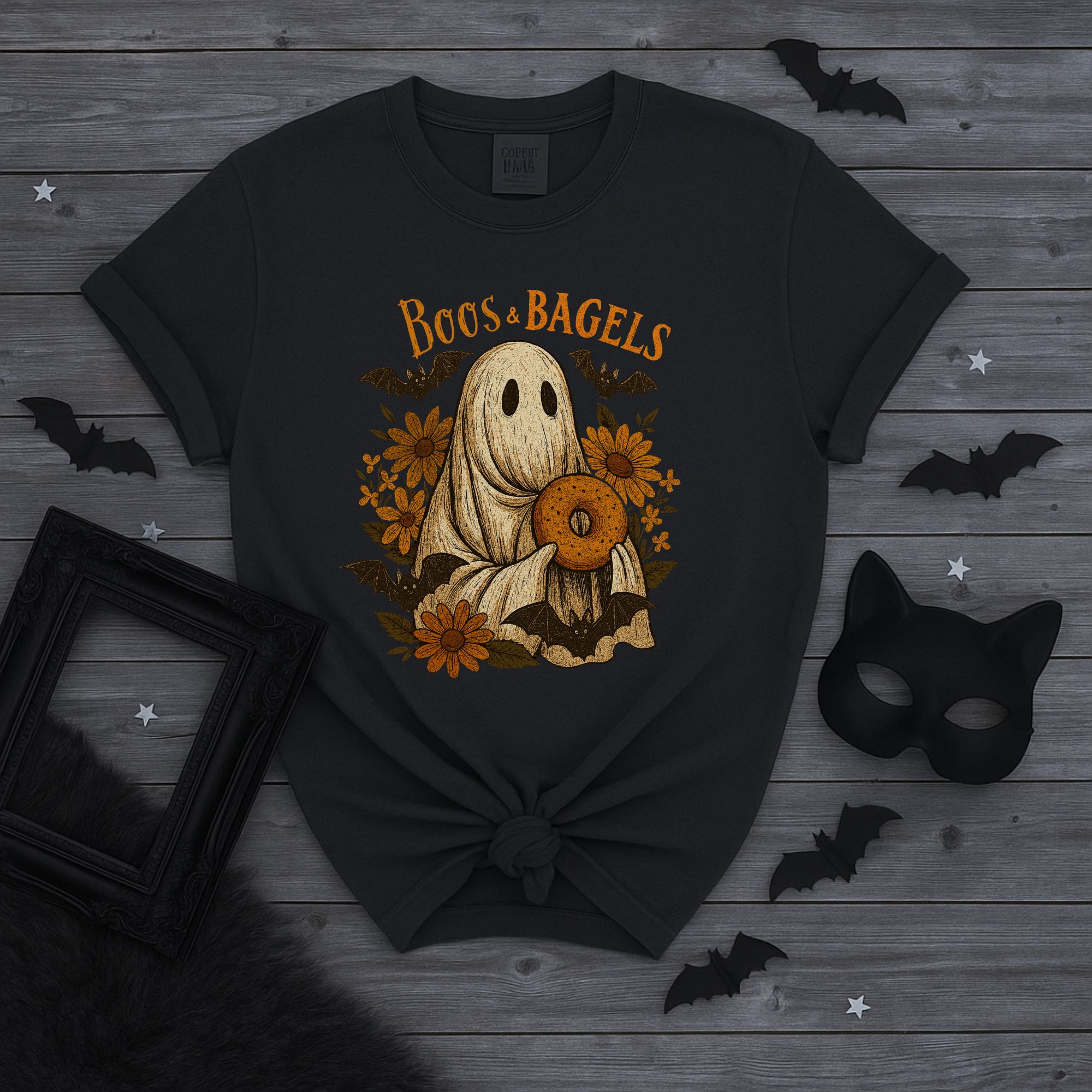 Ghost T-shirt Boos & Bagels Halloween Tee product thumbnail image Ghost T-shirt Boos & Bagels Halloween Tee product thumbnail image