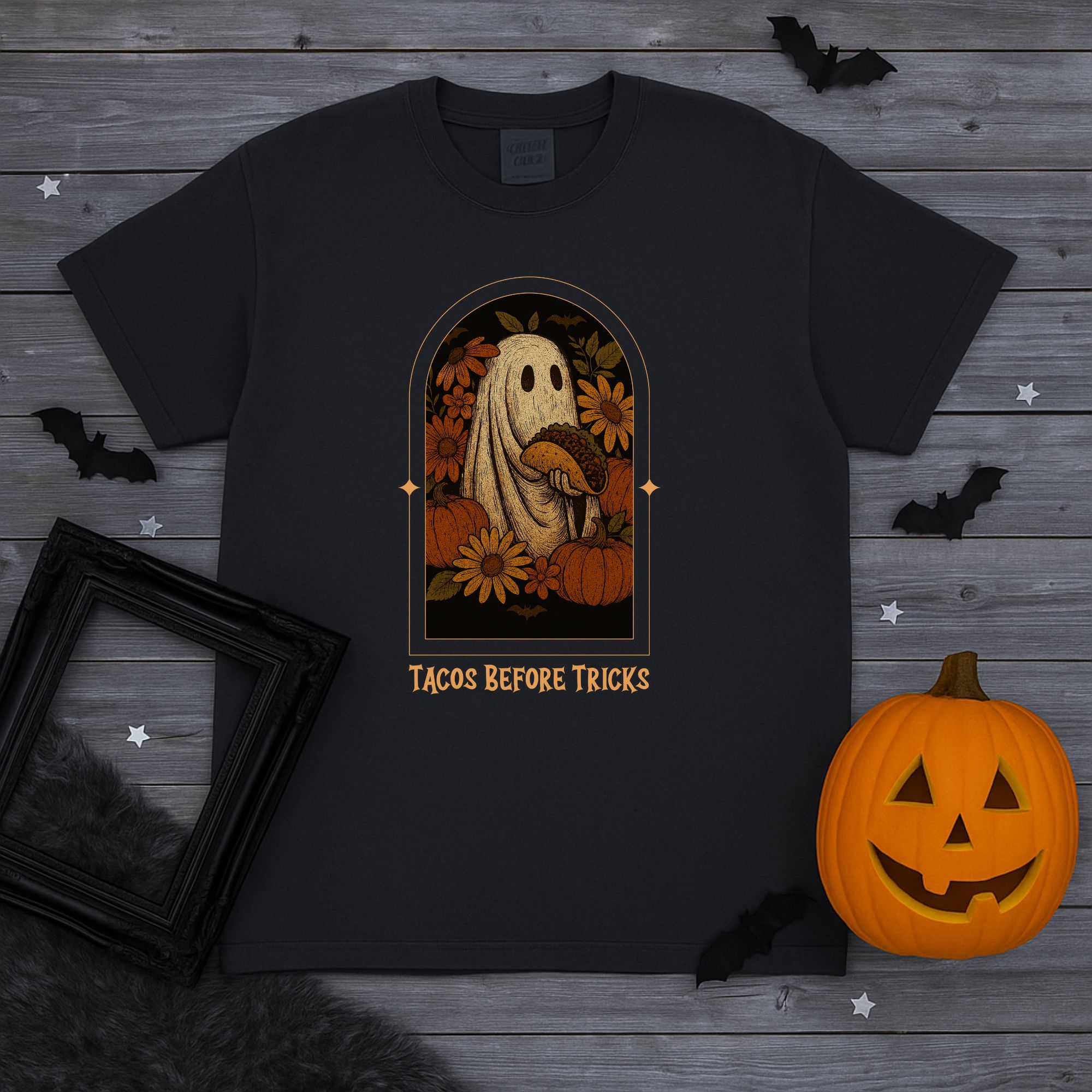 Ghost T-Shirt Tacos Before Tricks Design product thumbnail image