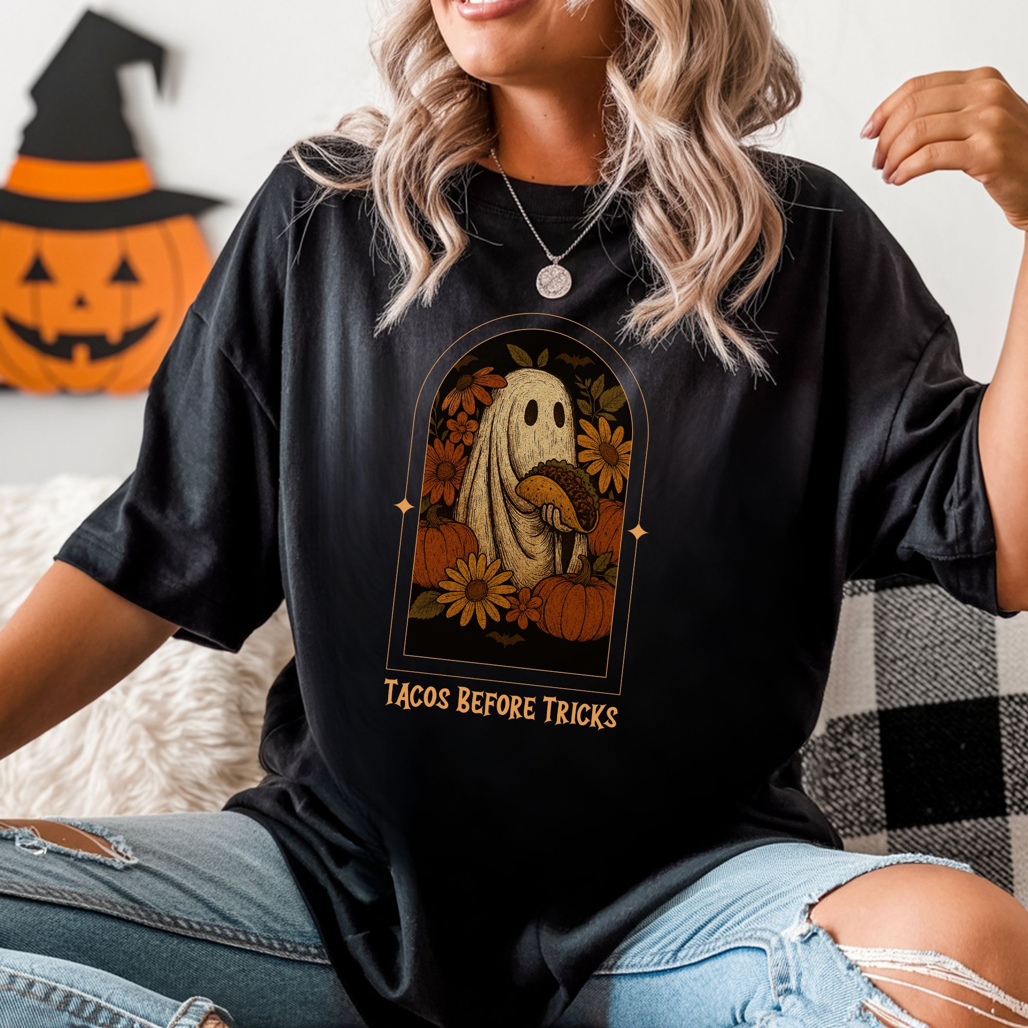 Ghost T-Shirt Tacos Before Tricks Design product thumbnail image