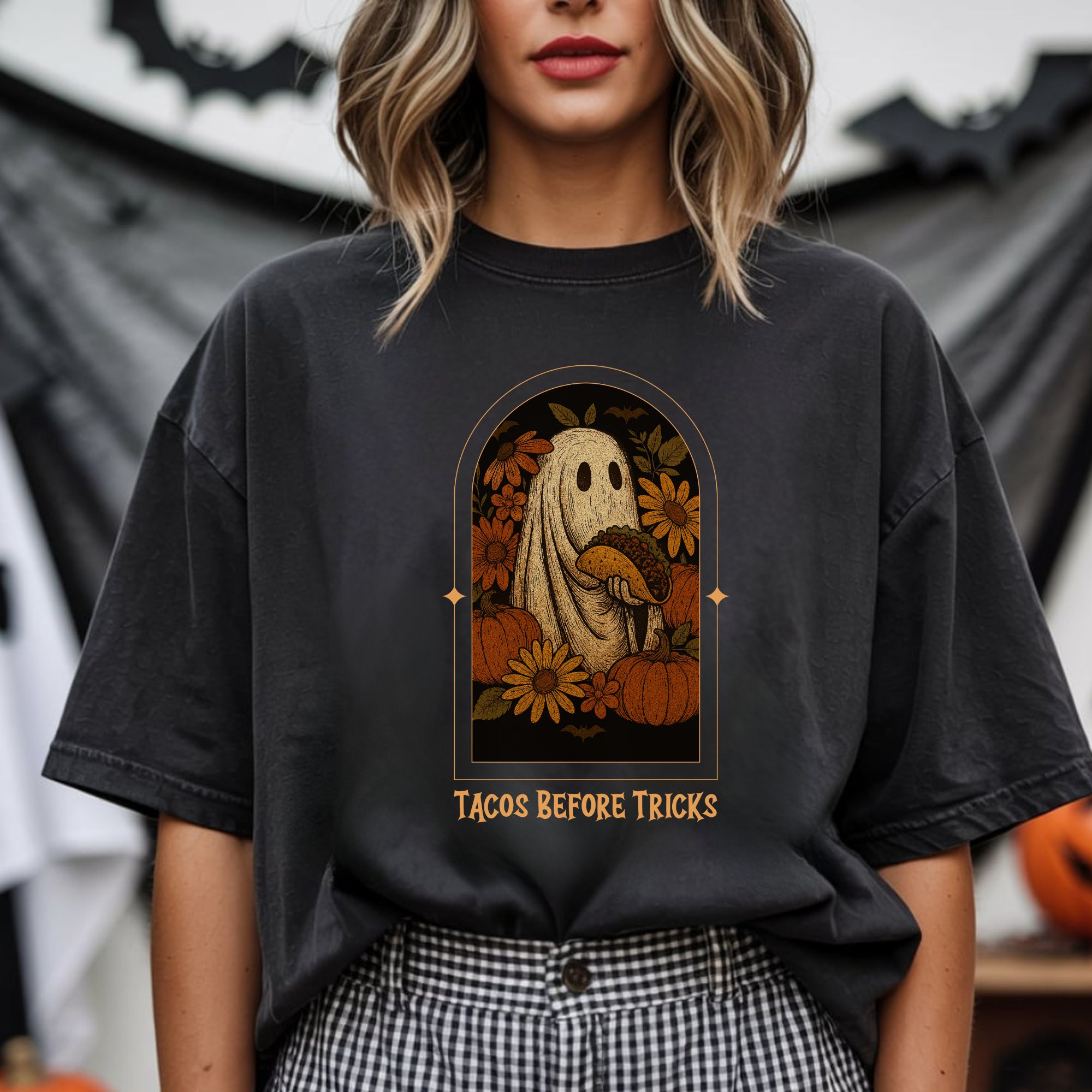 Ghost T-Shirt Tacos Before Tricks Design product thumbnail image