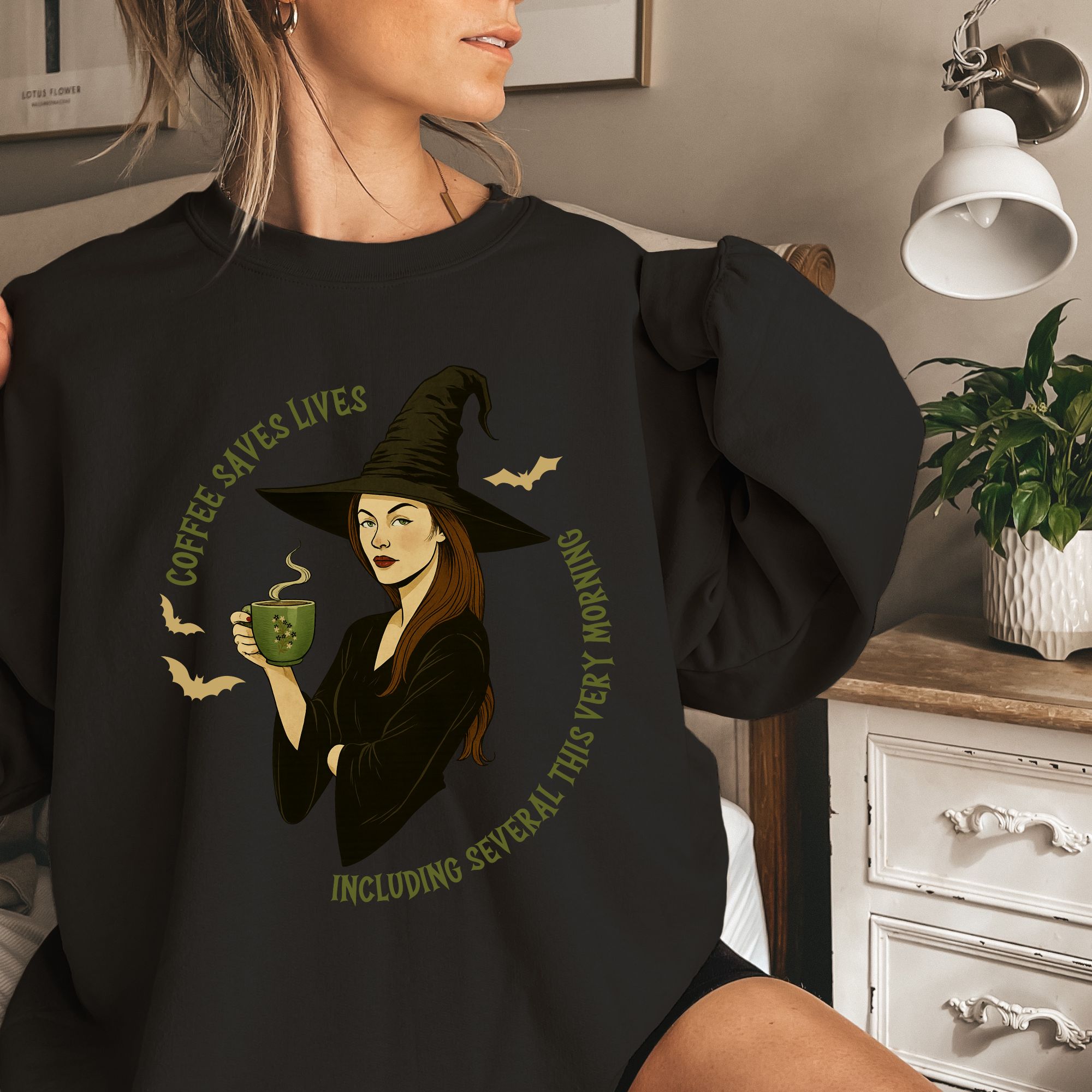 Coffee Saves Lives Witch Sweatshirt