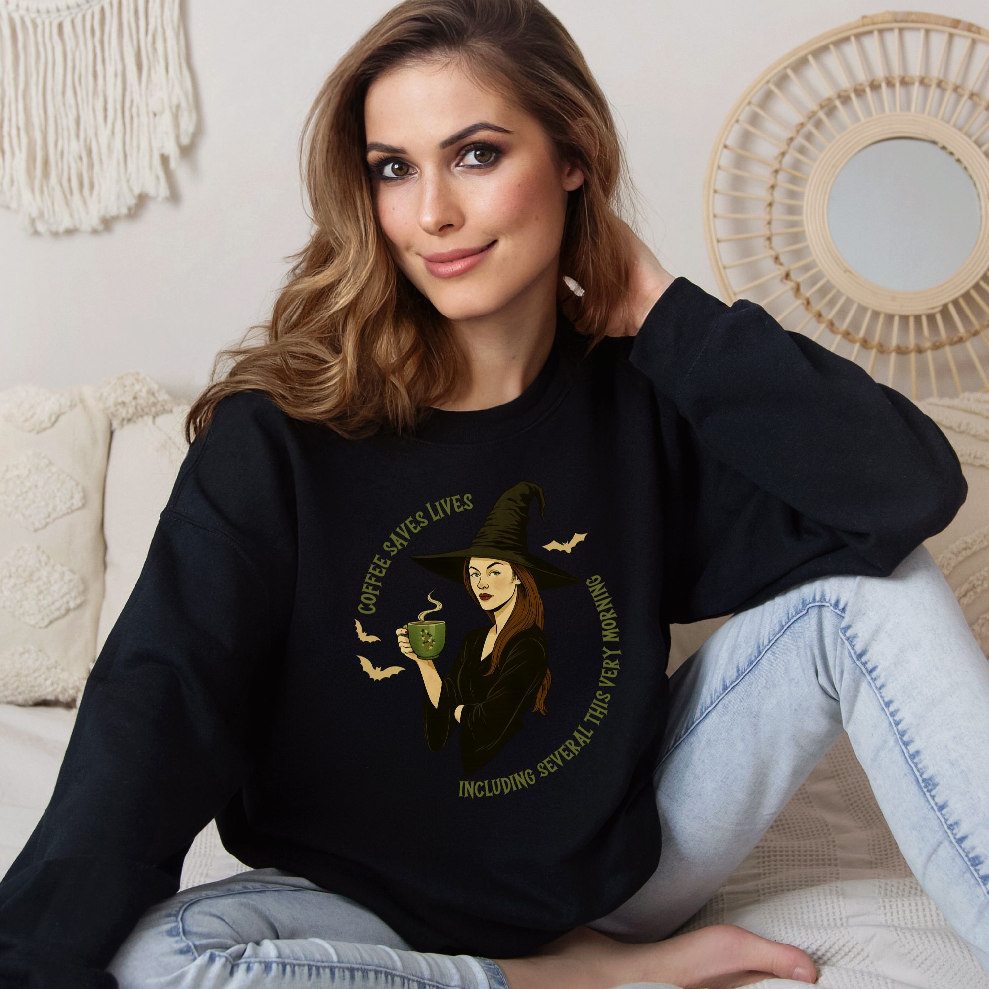 Coffee Saves Lives Witch Sweatshirt product thumbnail image