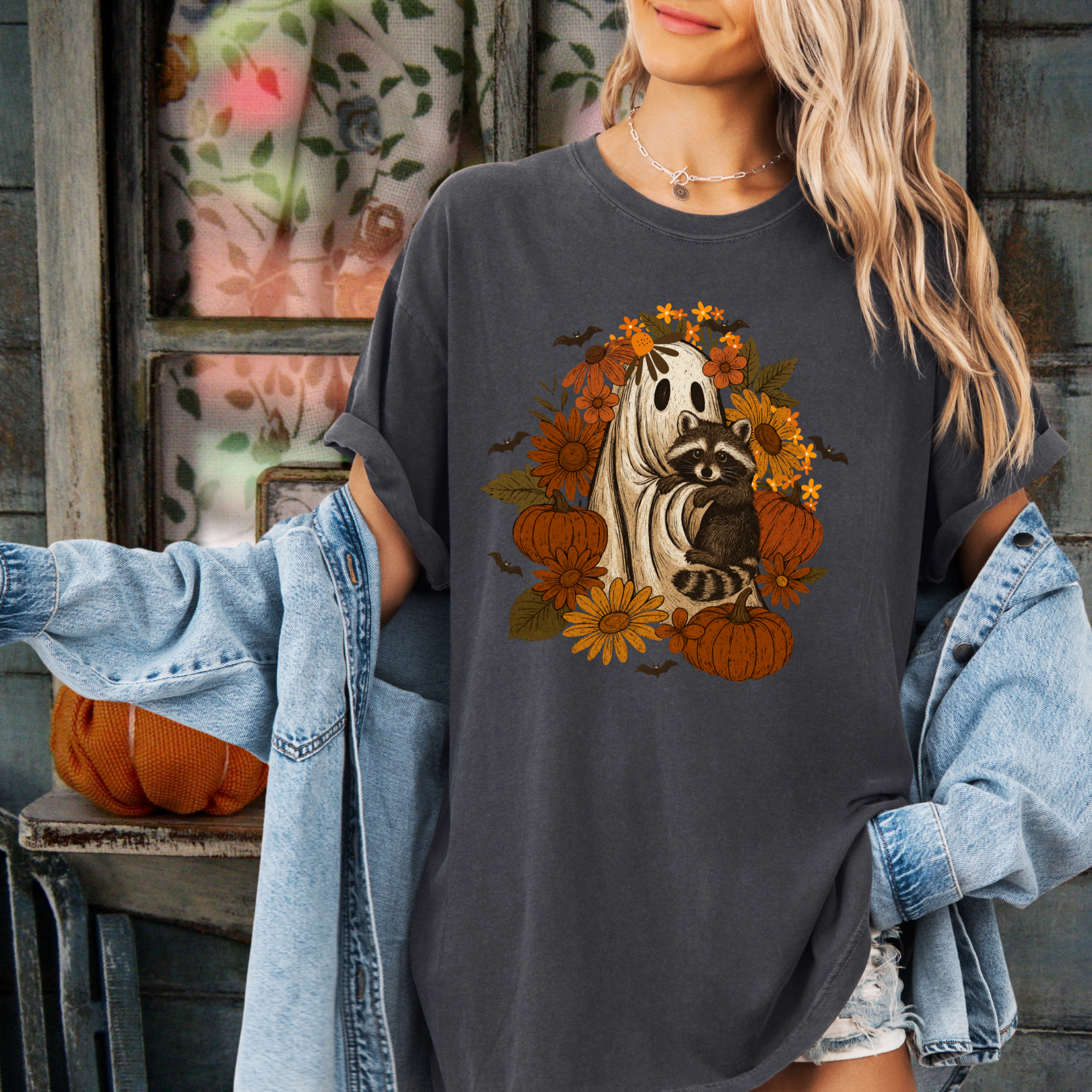 Ghost and Raccoon Halloween Shirt 