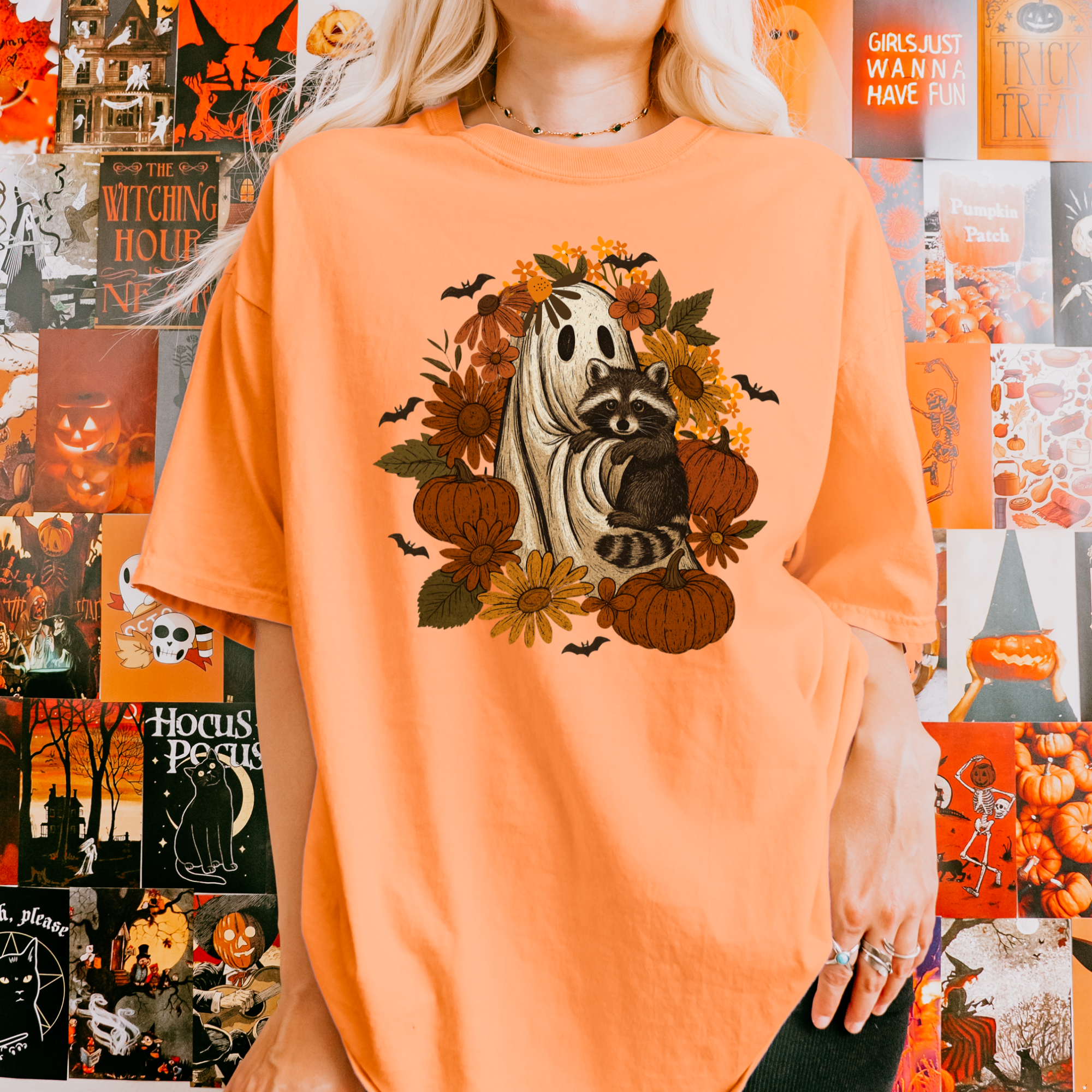 Ghost and Raccoon Halloween Shirt  product thumbnail image