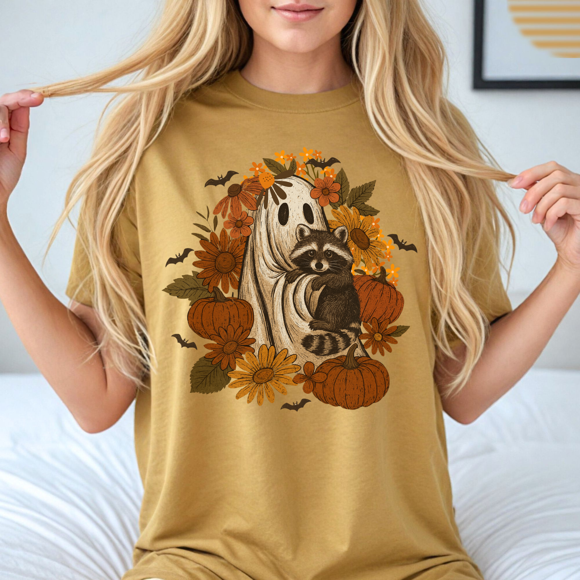 Ghost and Raccoon Halloween Shirt  product thumbnail image