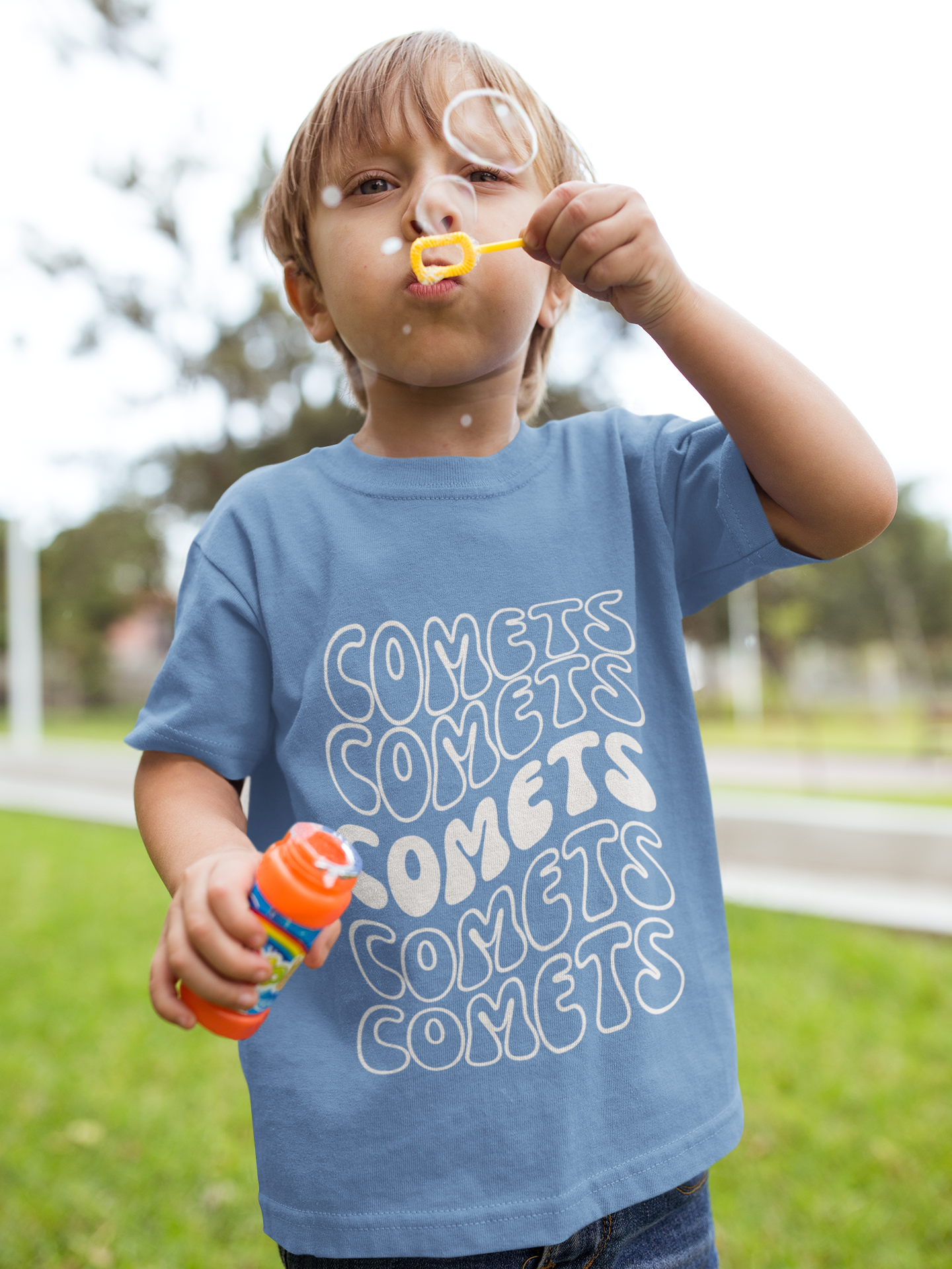 Comets Wavy Print Youth Midweight Tee product thumbnail image Comets Wavy Print Youth Midweight Tee product thumbnail image