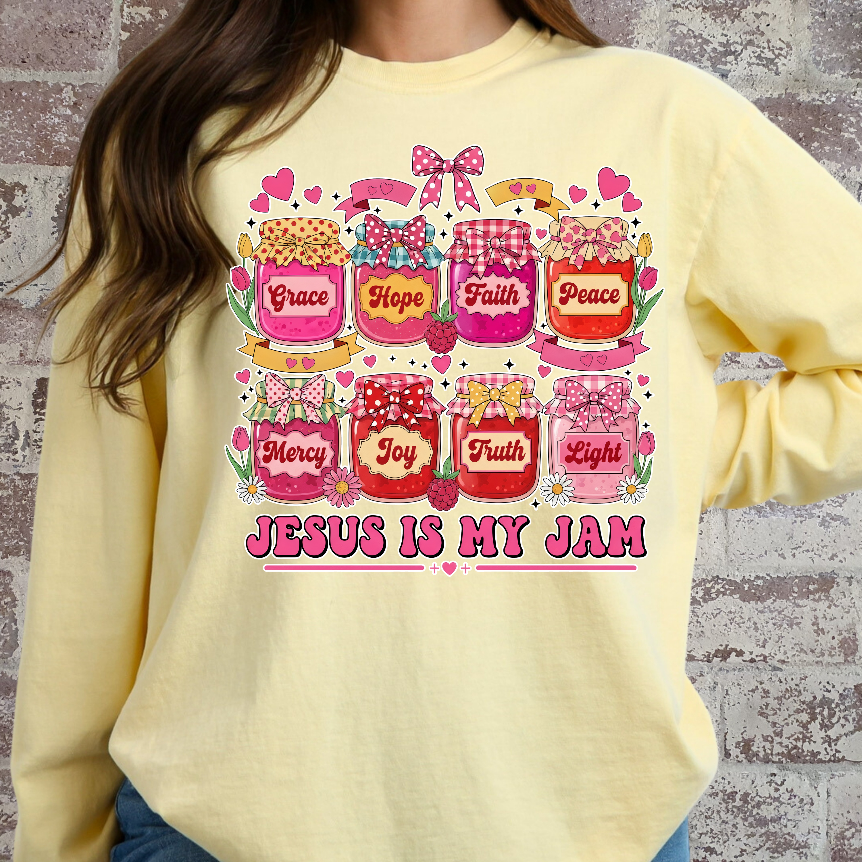 Jesus is My Jam Comfort Colors 6014 - Long Sleeve T-Shirt - Cozy Christian Tee for Devotion, Faith Gifts, Religious Wear, Everyday Comfort
