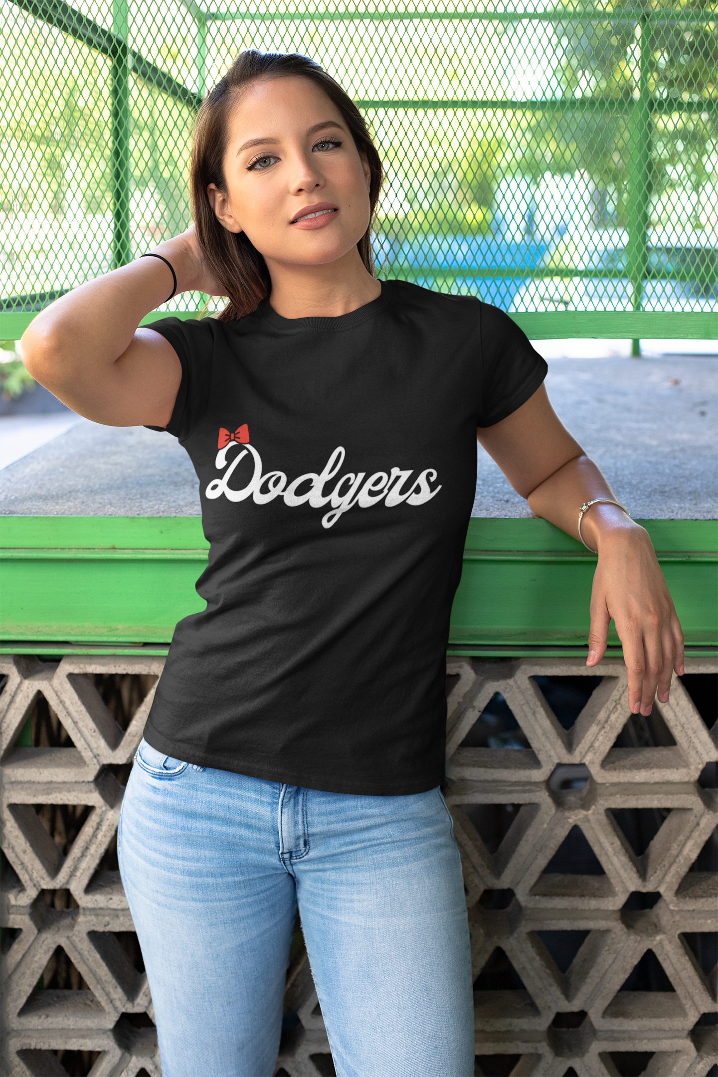 Dodgers Red Bow Women's Tee, Casual Graphic Top for Sports Fans, Perfect for Game Day, Gifting, Everyday Wear product thumbnail image Dodgers Red Bow Women's Tee, Casual Graphic Top for Sports Fans, Perfect for Game Day, Gifting, Everyday Wear product thumbnail image